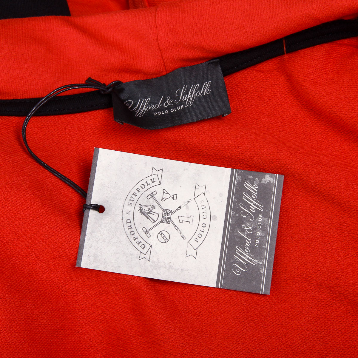 Felpa con cappuccio da uomo Ufford & Suffolk Polo Club con cerniera e maniche lunghe