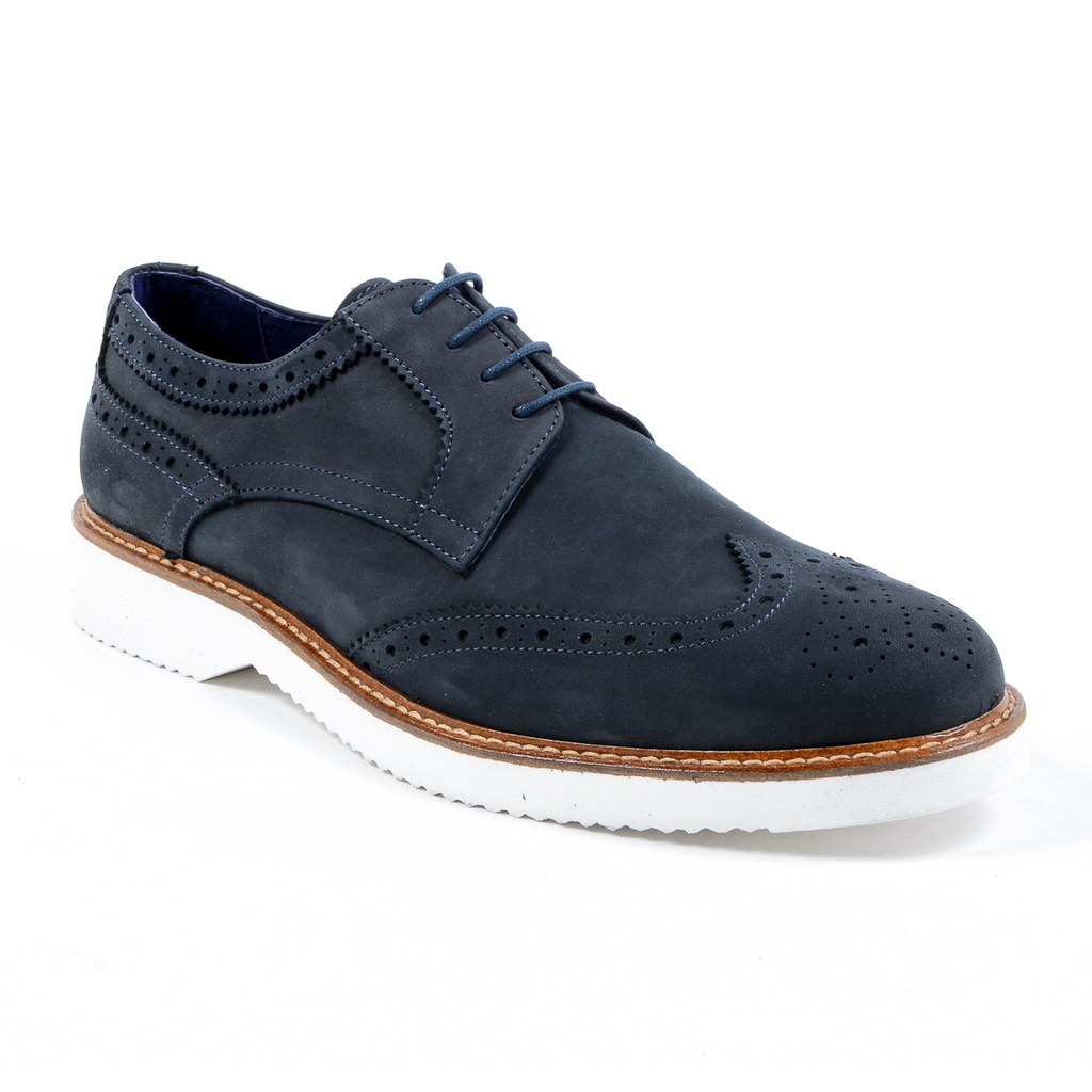 V 1969 Italia Scarpe Oxford Brogue da uomo Blu PEDRO