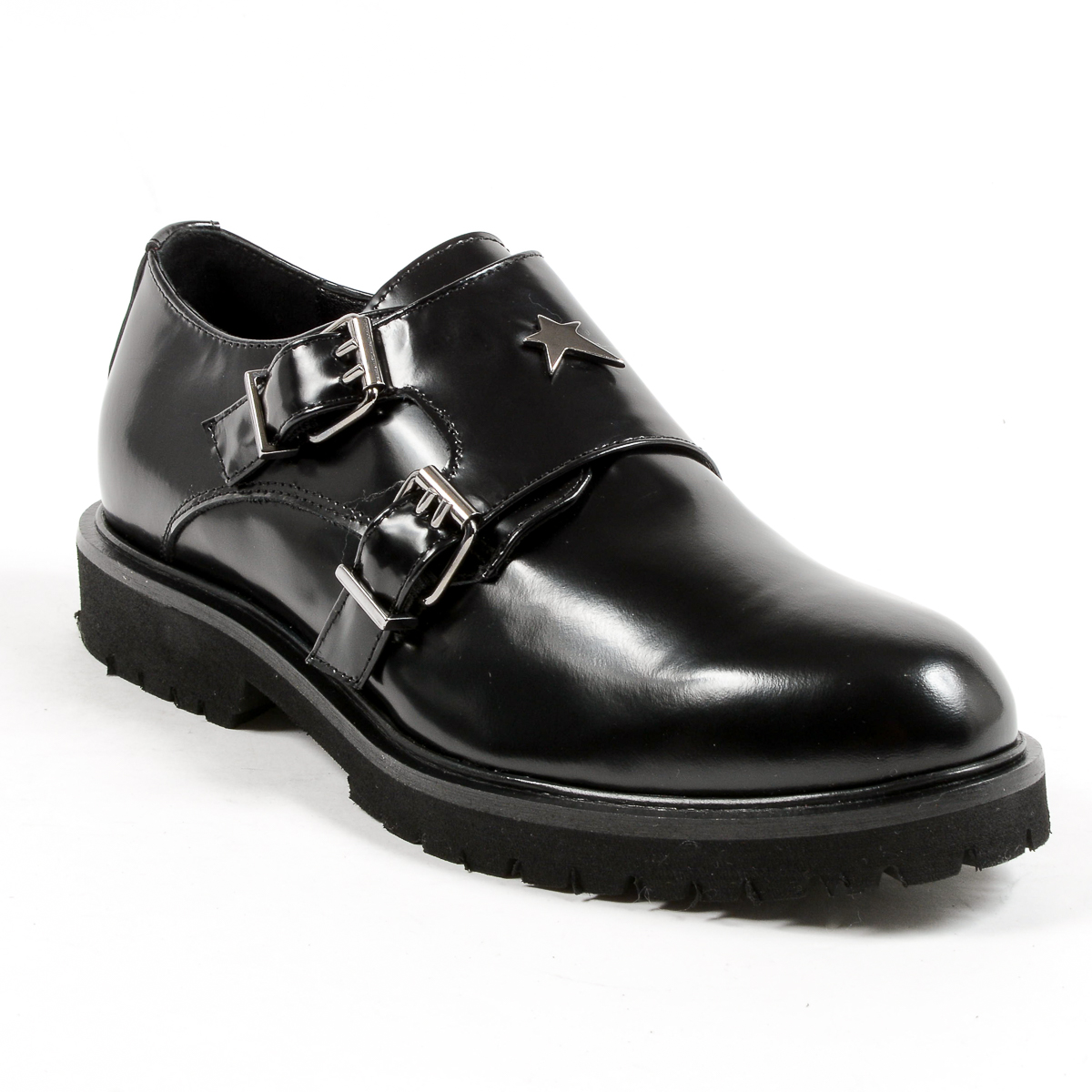Andrew Charles Monk Strap Shoe da donna nero JANIS