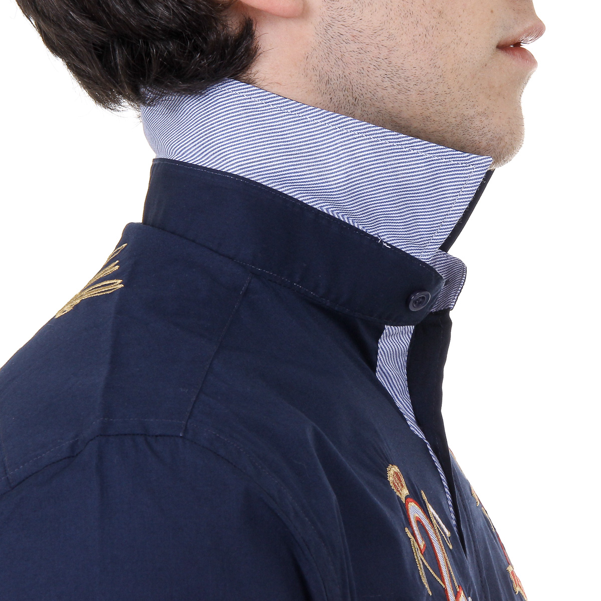 Camicia da uomo a maniche lunghe Ufford & Suffolk Polo Club US010 BLU NAVY