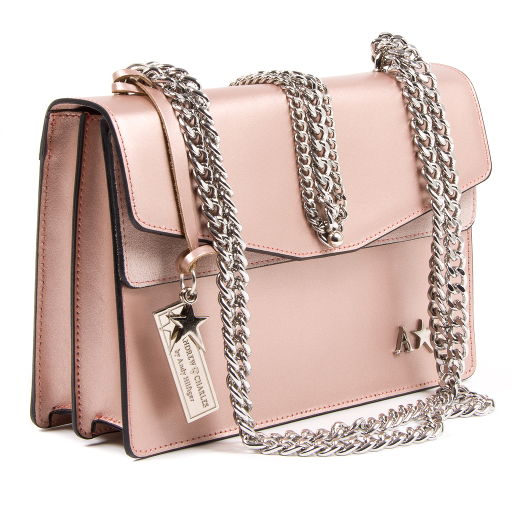 Borsa a mano da donna Andrew Charles rosa RING