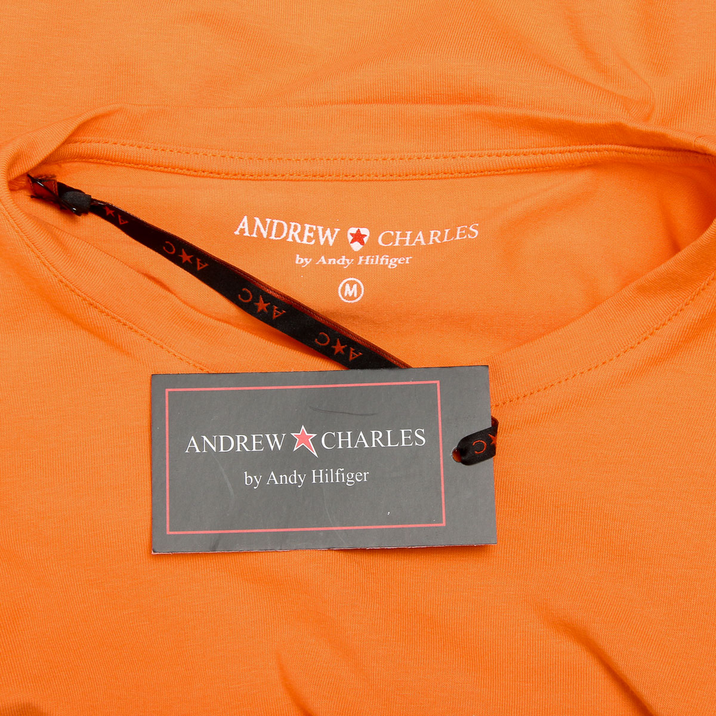 Andrew Charles T-shirt da uomo a maniche corte con scollo rotondo arancione KEITA