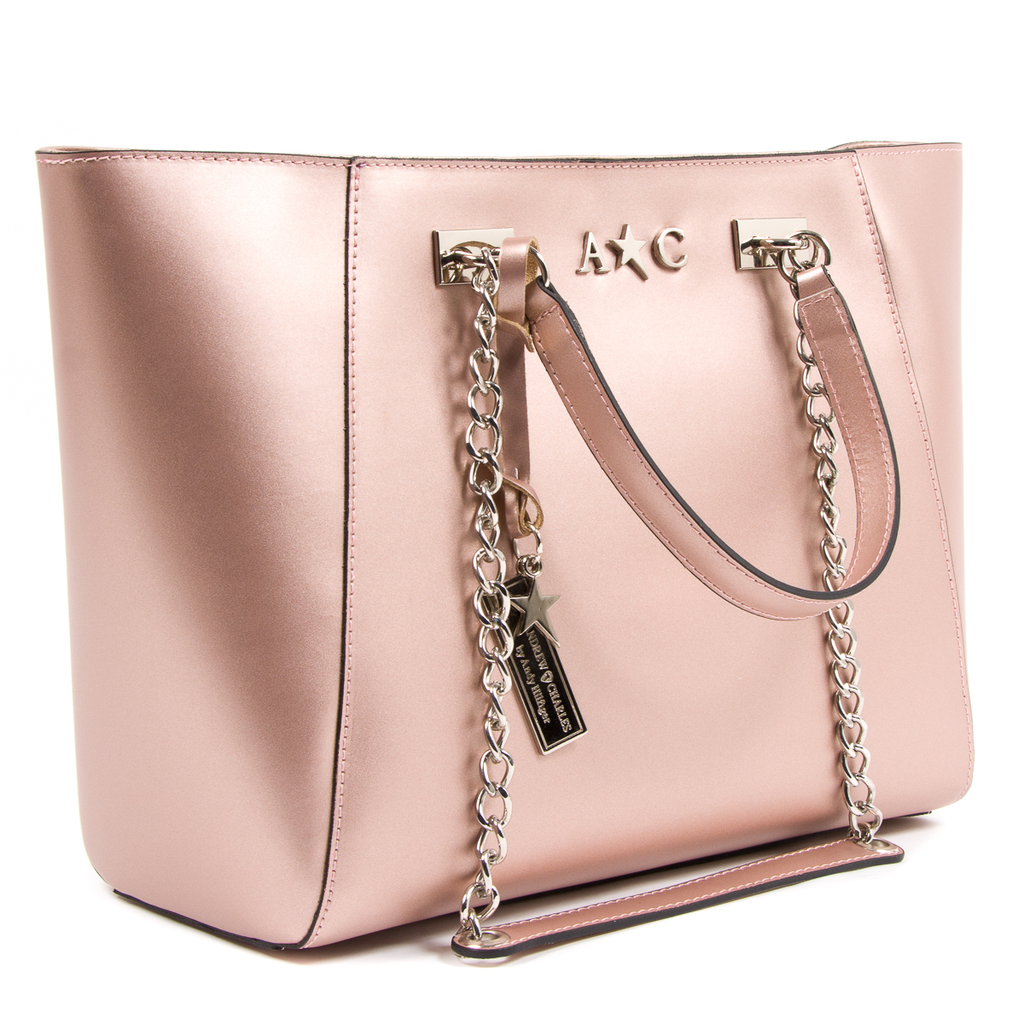 Borsa a mano da donna Andrew Charles rosa KEY