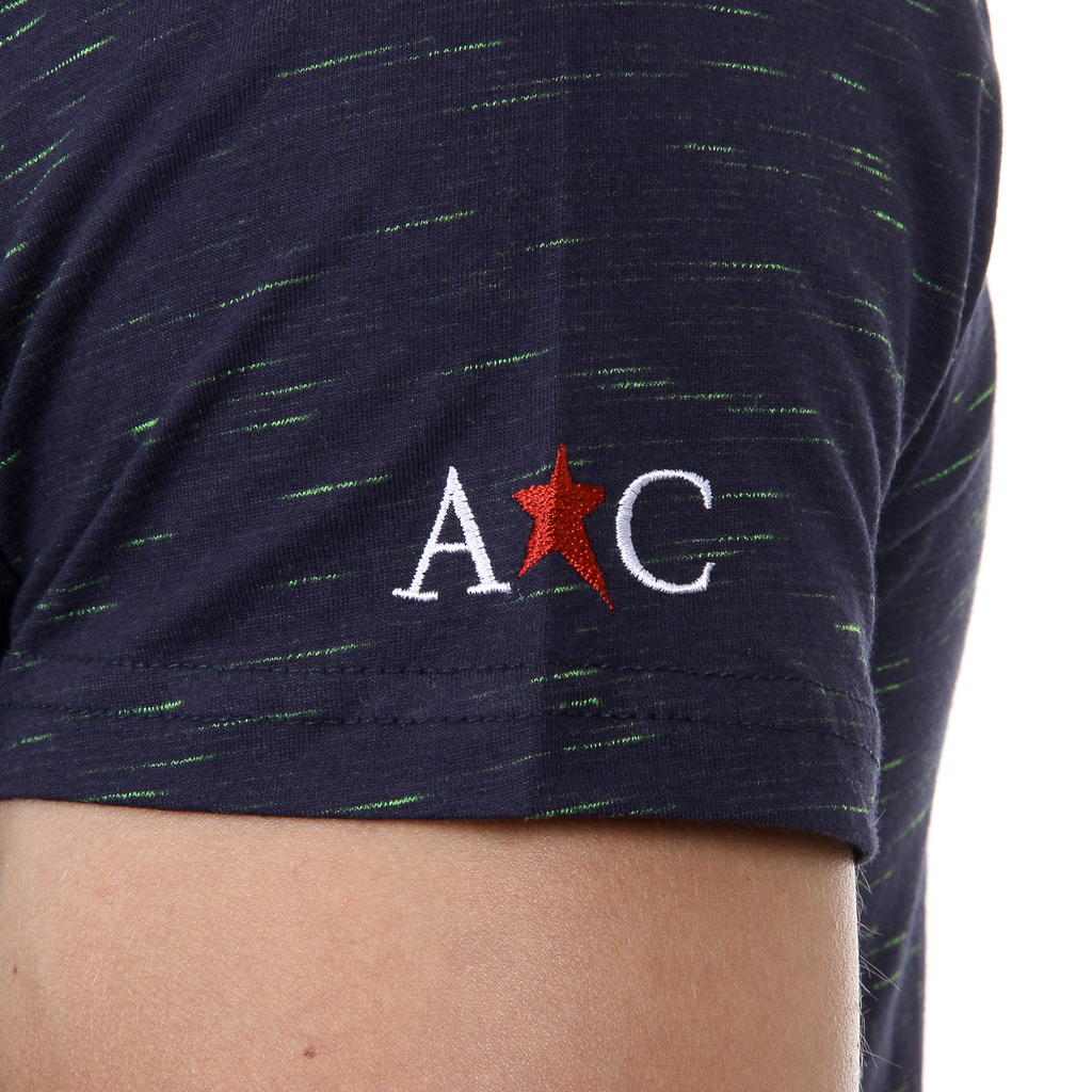 Andrew Charles T-shirt da uomo a maniche corte con scollo tondo blu scuro JACK