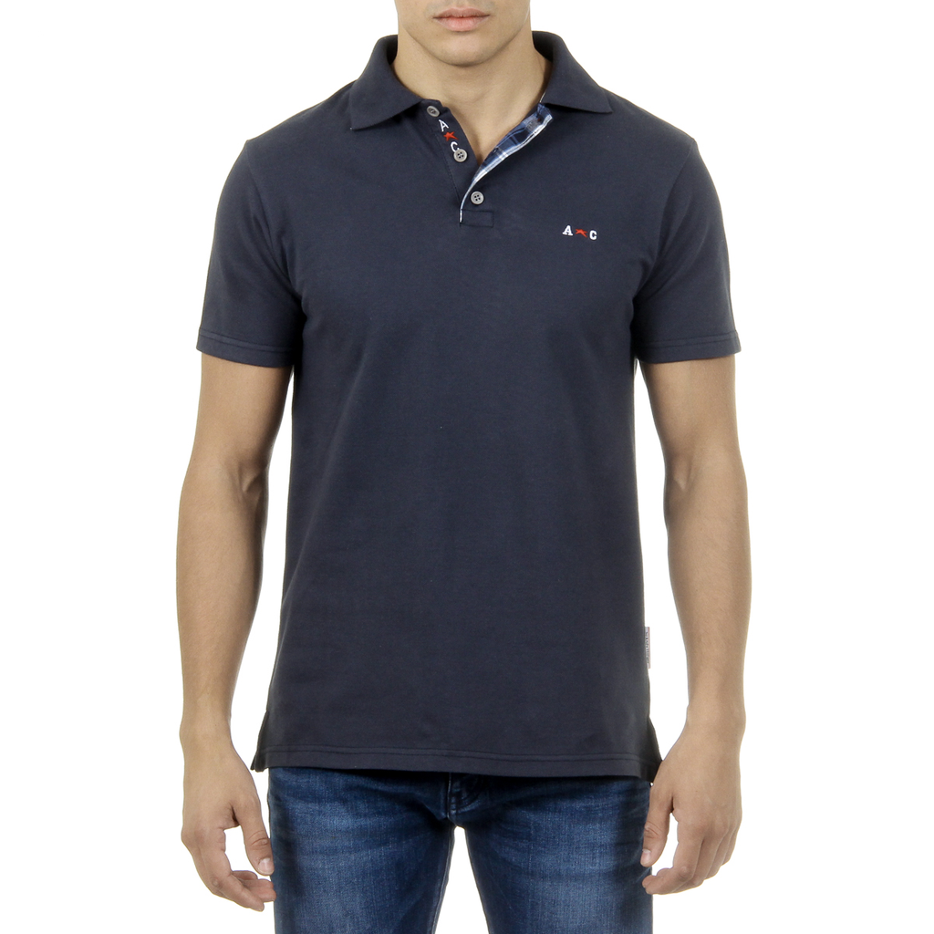 Andrew Charles Polo da uomo a maniche corte blu scuro SEMELO