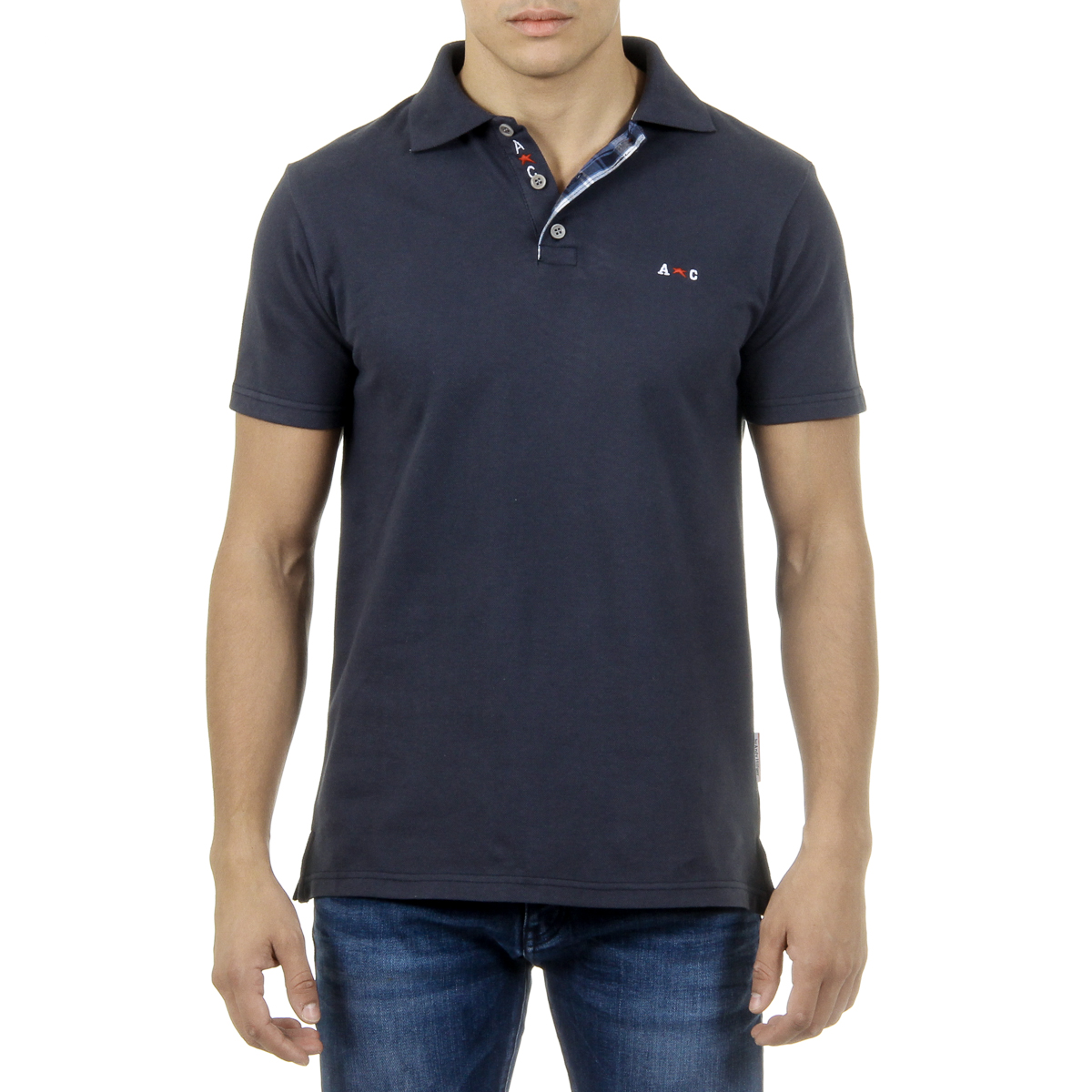 Andrew Charles Polo da uomo a maniche corte blu scuro SEMELO