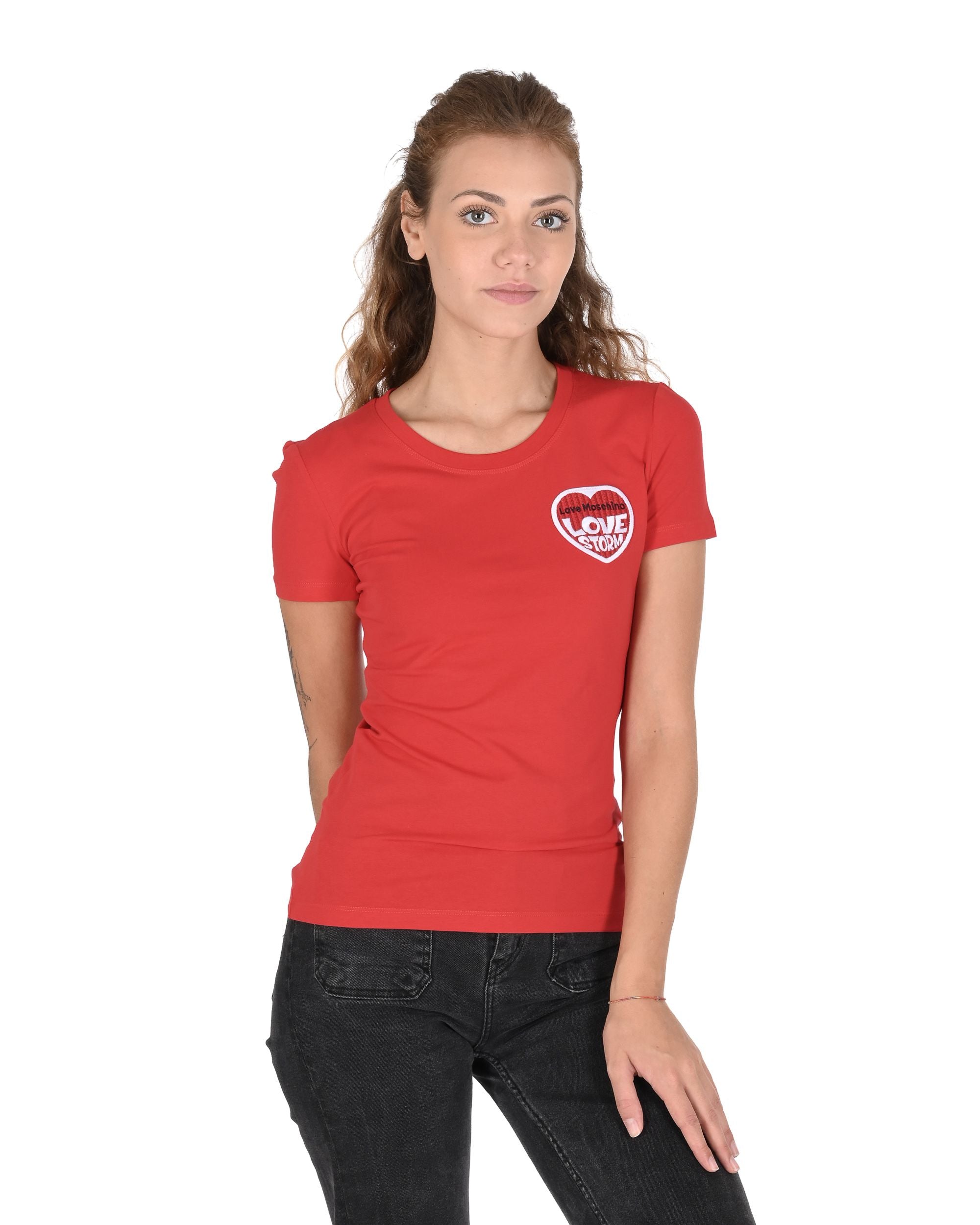 T-shirt da donna Love Moschino W 4 H19 80 E 1951 O97 ROSSO