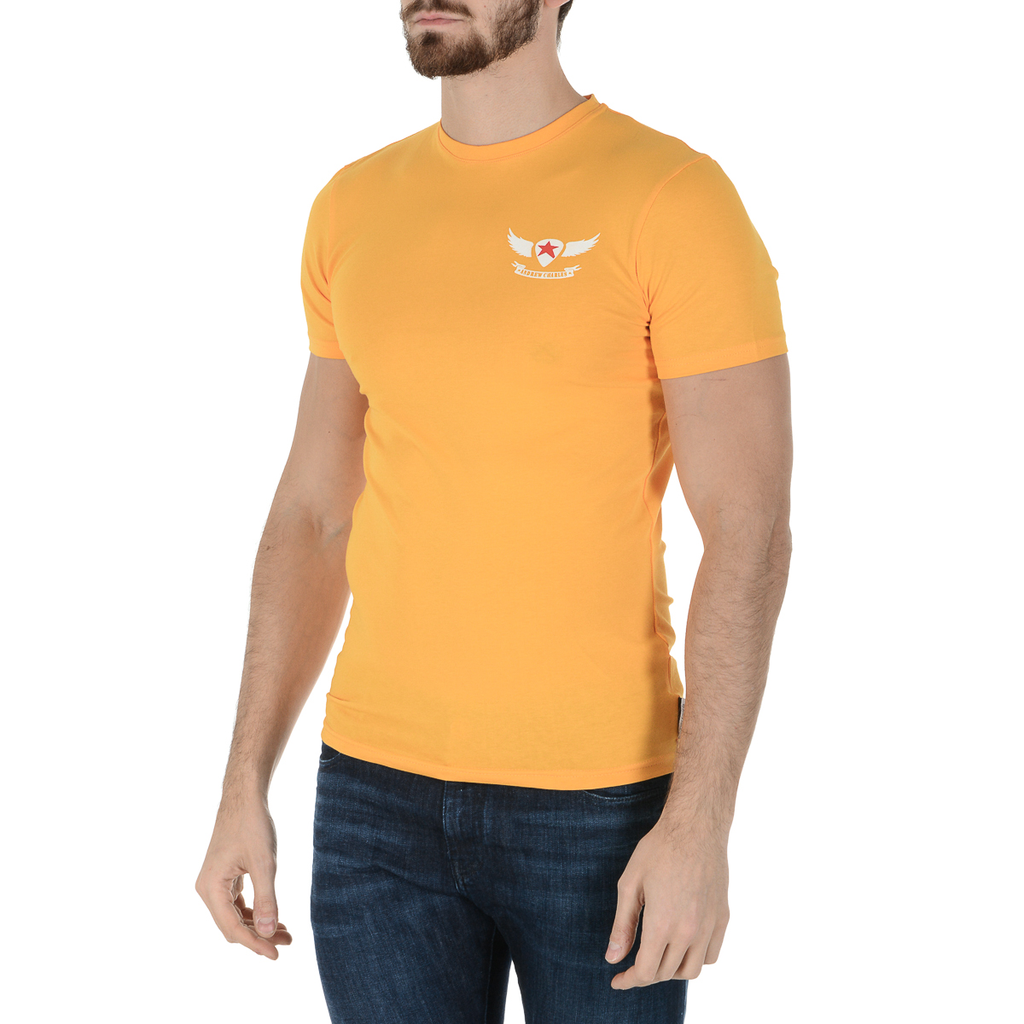 Andrew Charles T-shirt da uomo a maniche corte con scollo rotondo gialla KEITA