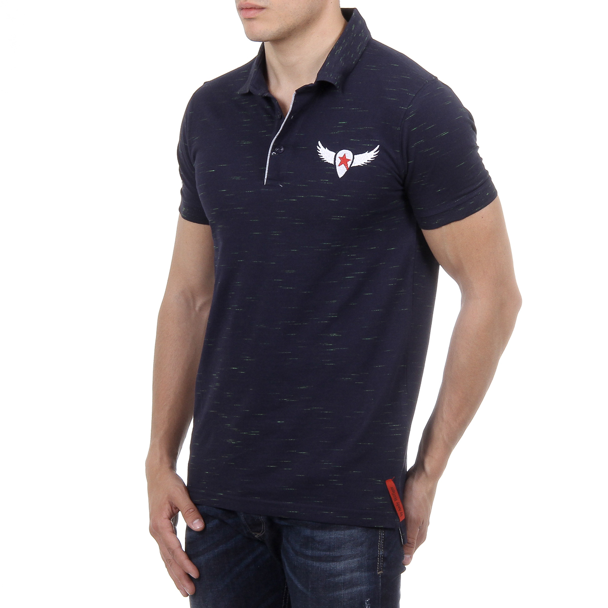 Andrew Charles Polo da uomo a maniche corte blu scuro THOMAS