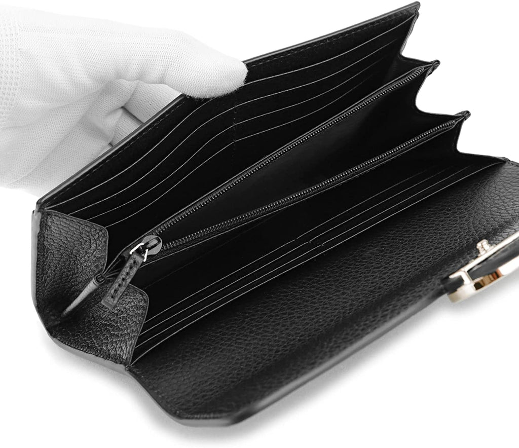 Portafoglio Gucci in pelle Interlocking nero