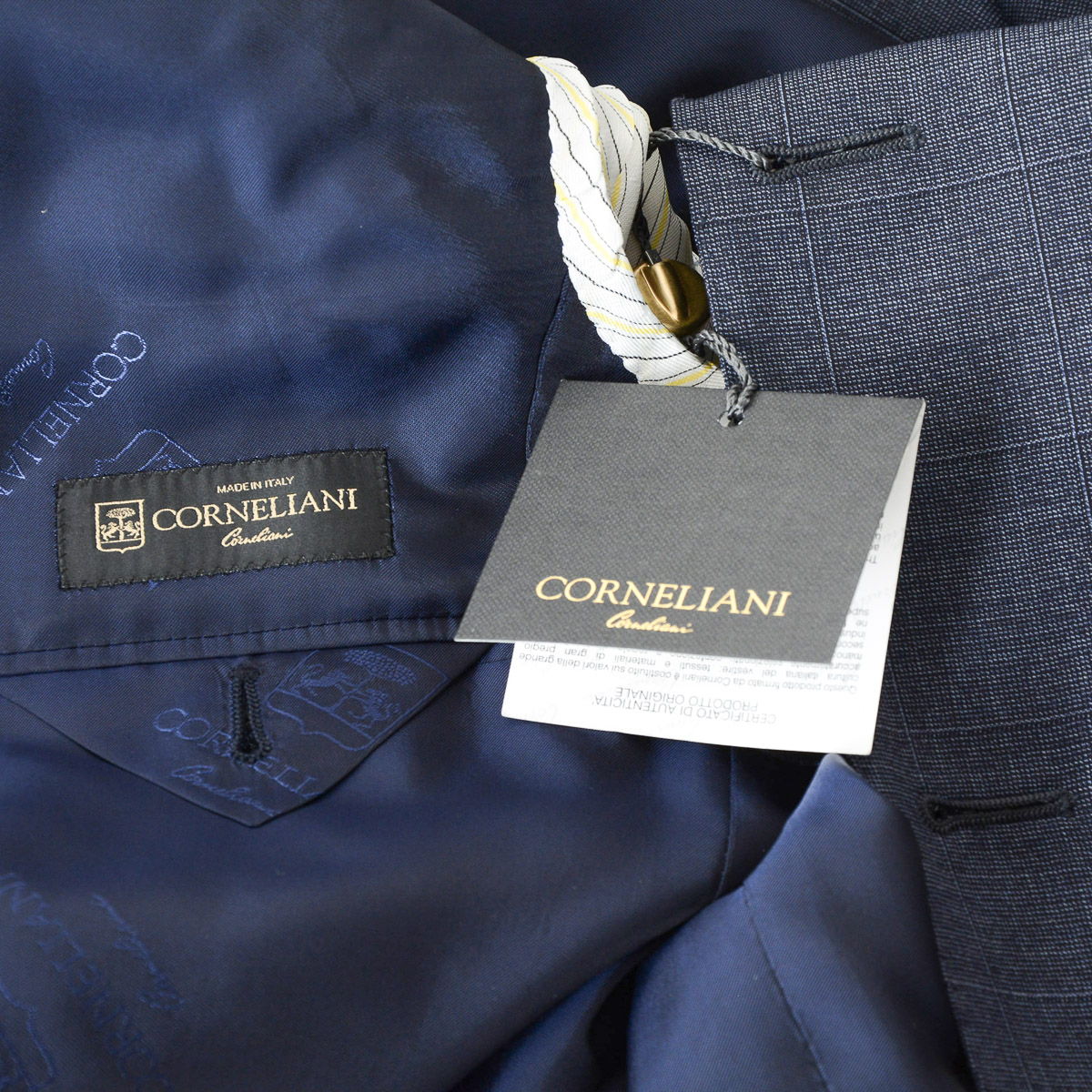 Abito da uomo Corneliani maniche lunghe blu scuro Super 130's