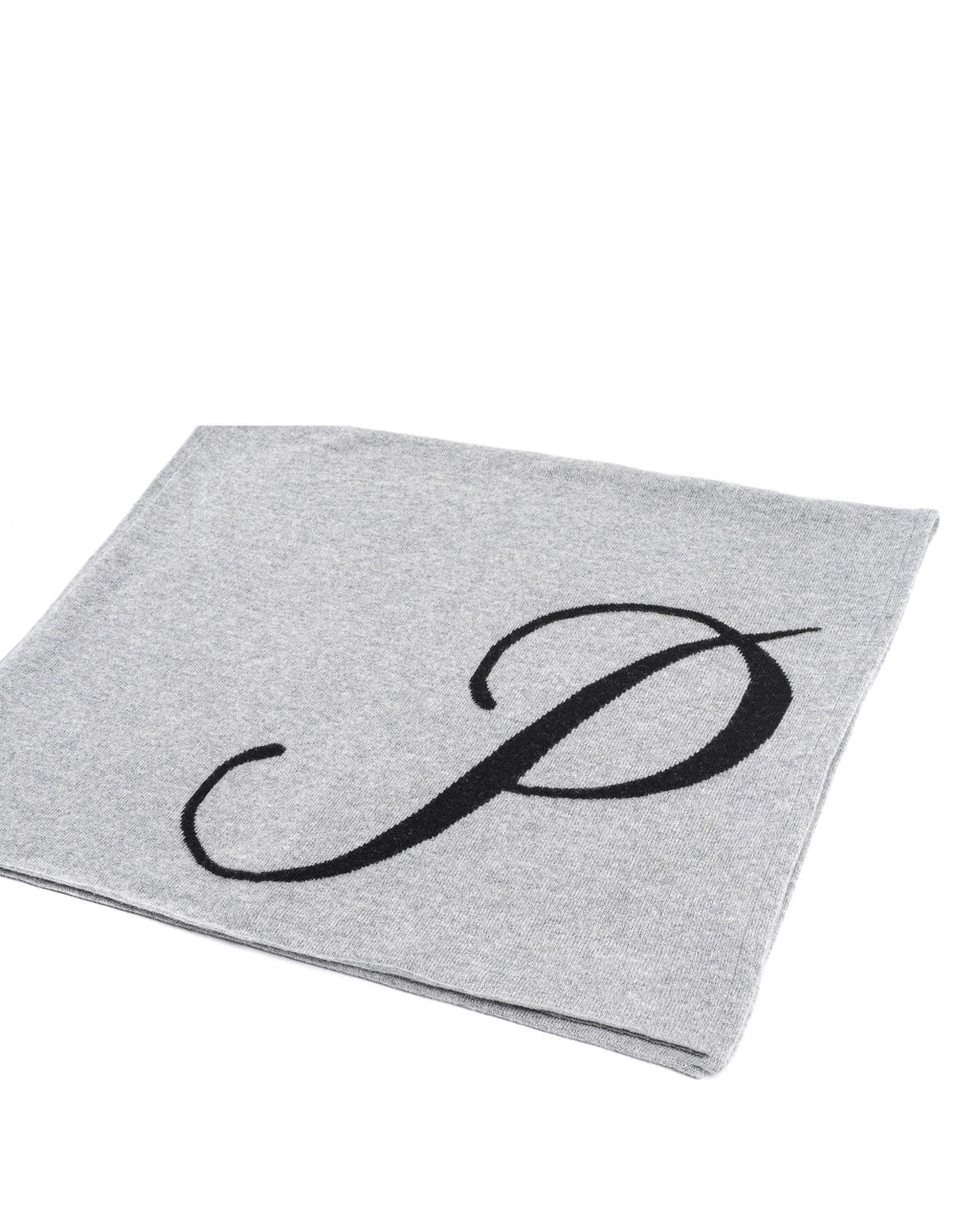 Sciarpa in cashmere con monogramma - Grigio