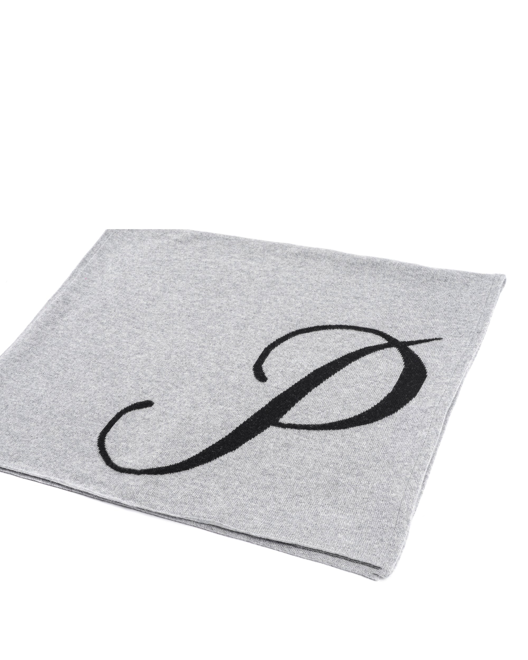 Sciarpa in cashmere con monogramma - Grigio