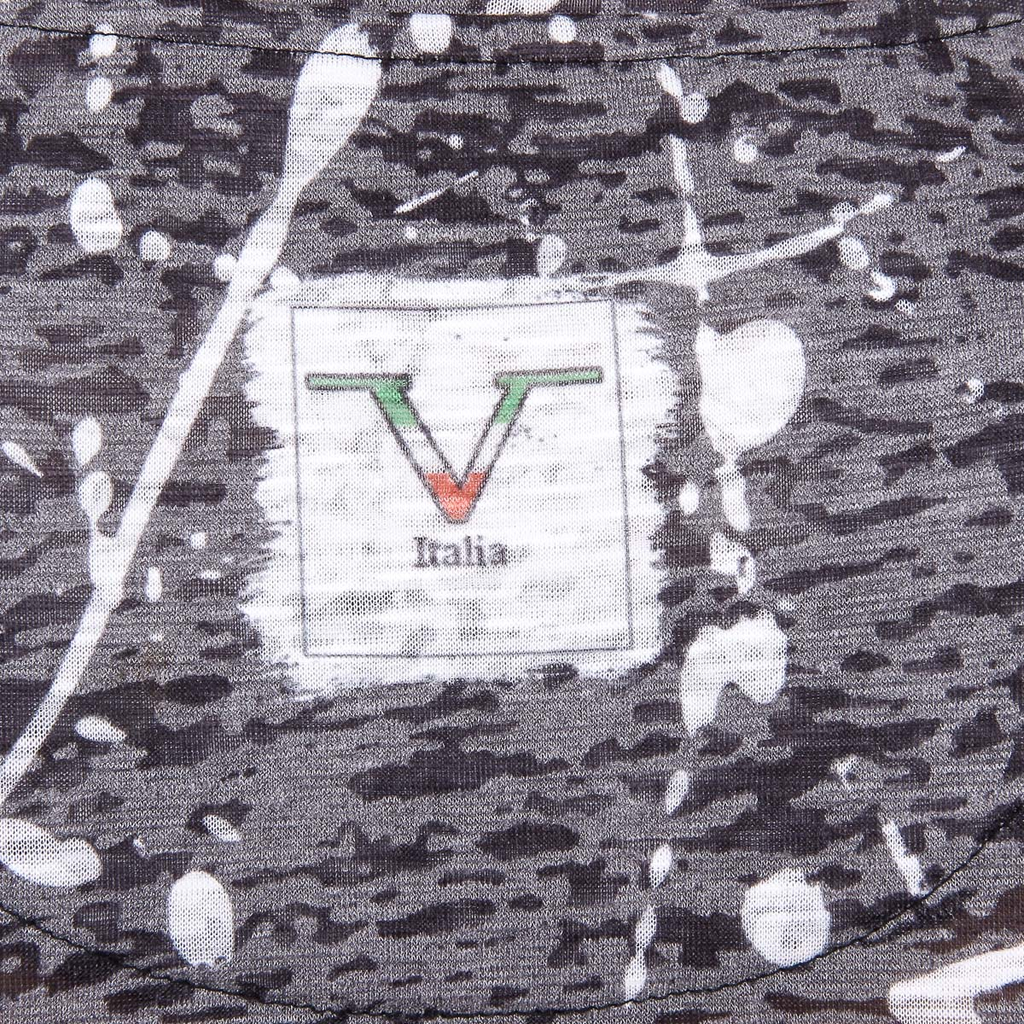 V 1969 Italia T-shirt da donna a maniche corte con scollo tondo nera AVA