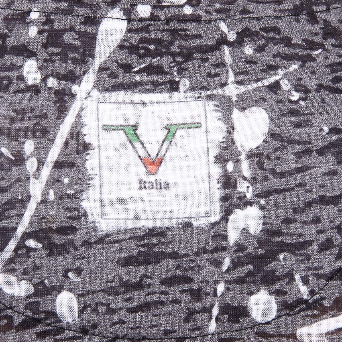 V 1969 Italia T-shirt da donna a maniche corte con scollo tondo nera AVA