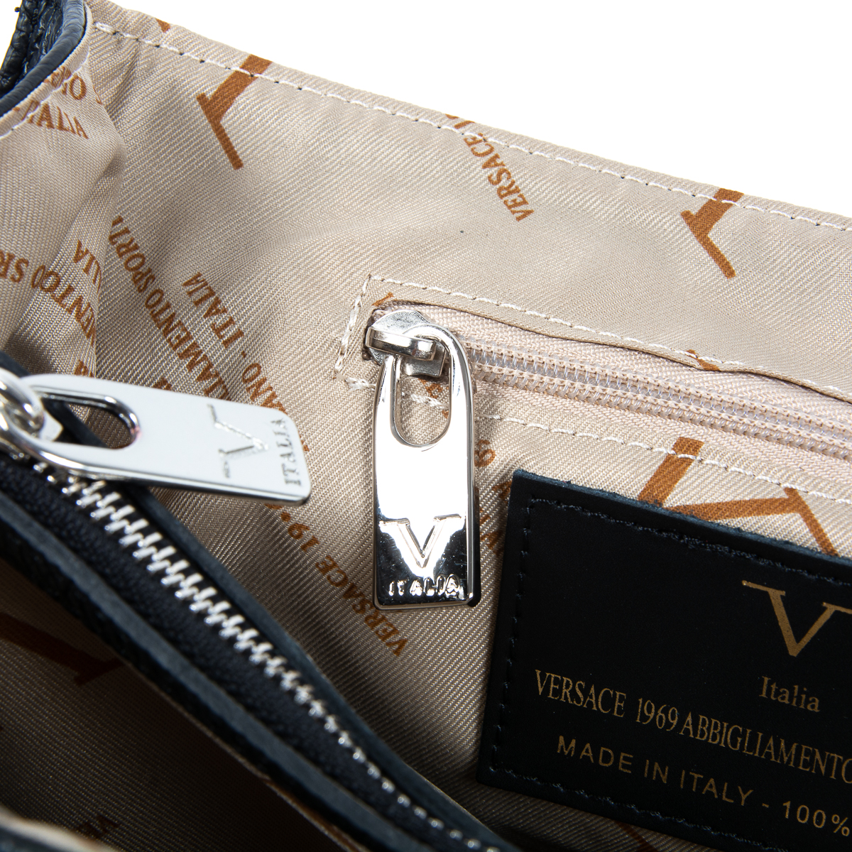 V 1969 Italia Borsa da donna nera ELLY
