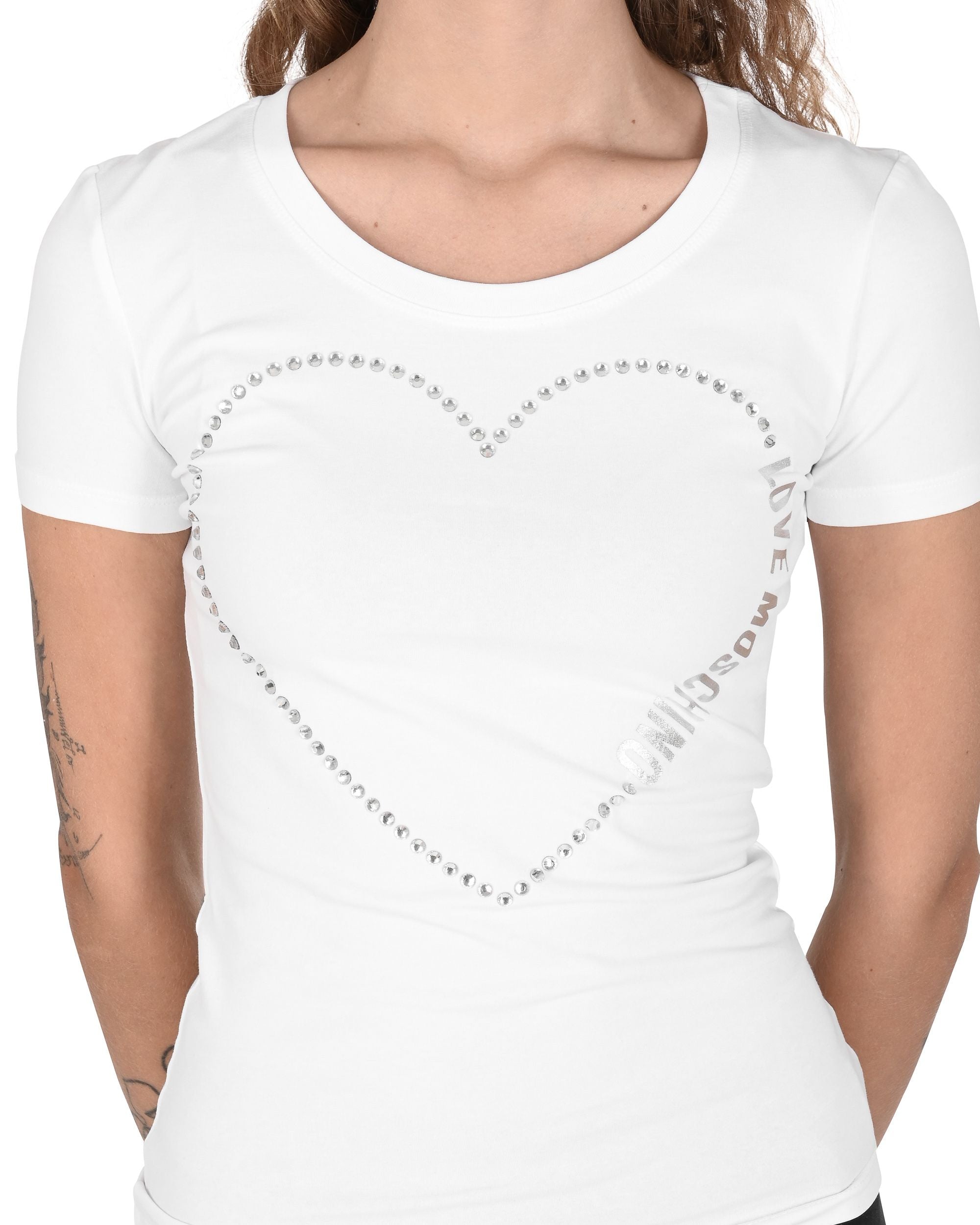T-shirt da donna Love Moschino W 4 H19 09 E 2264 A00 BIANCO OTTICO