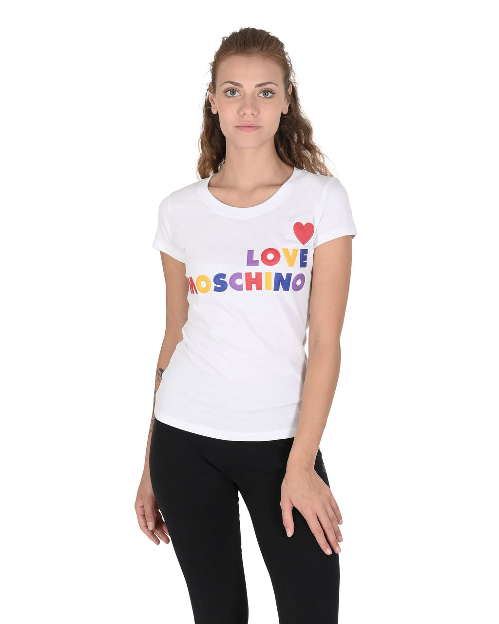 T-shirt da donna Love Moschino W 4 B19 5B M 4083 A00 BIANCO OTTICO