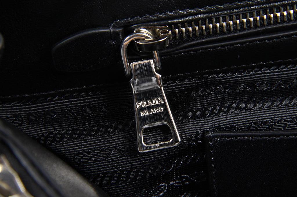 Borsa shopping tote Prada BN2866 Nero Soft Calf