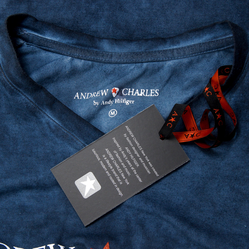 Andrew Charles T-shirt da uomo a maniche corte con scollo a V blu KOFI