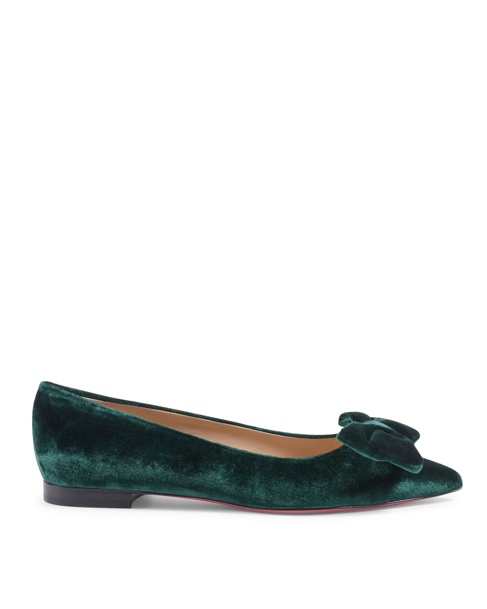 Ballerina in velluto con fiocco per bambini - Verde