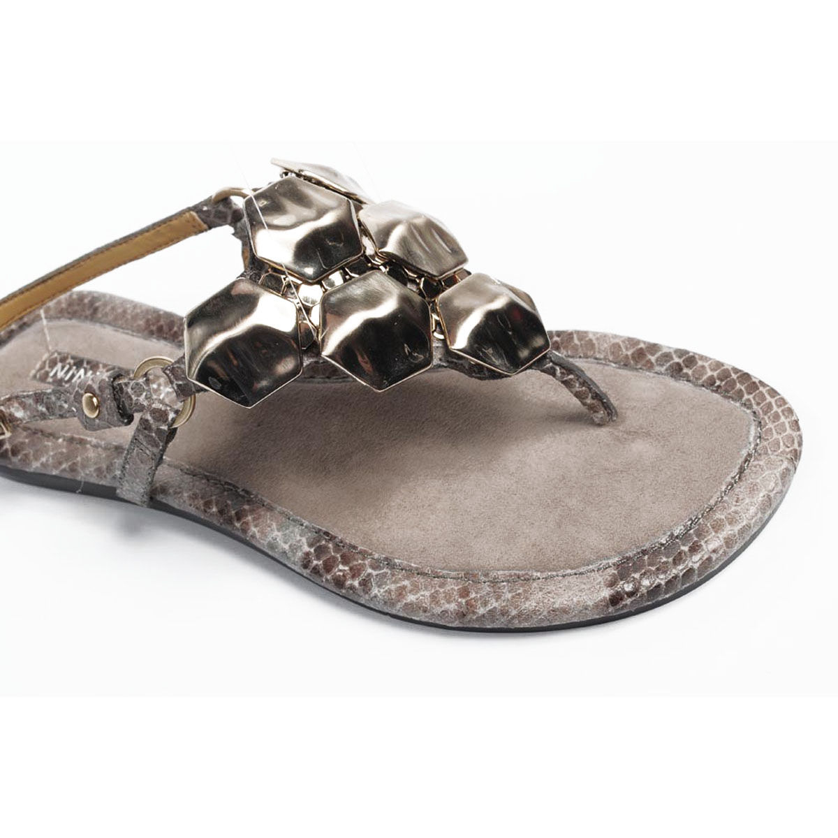 Nine West Sandalo piatto con cinturino posteriore da donna NWWALID MARRONE MULTICOLORE