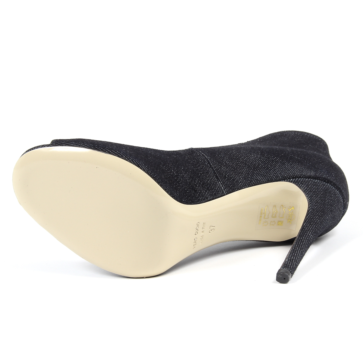 V 1969 Italia Womens Pump Open Toe Black STELLA