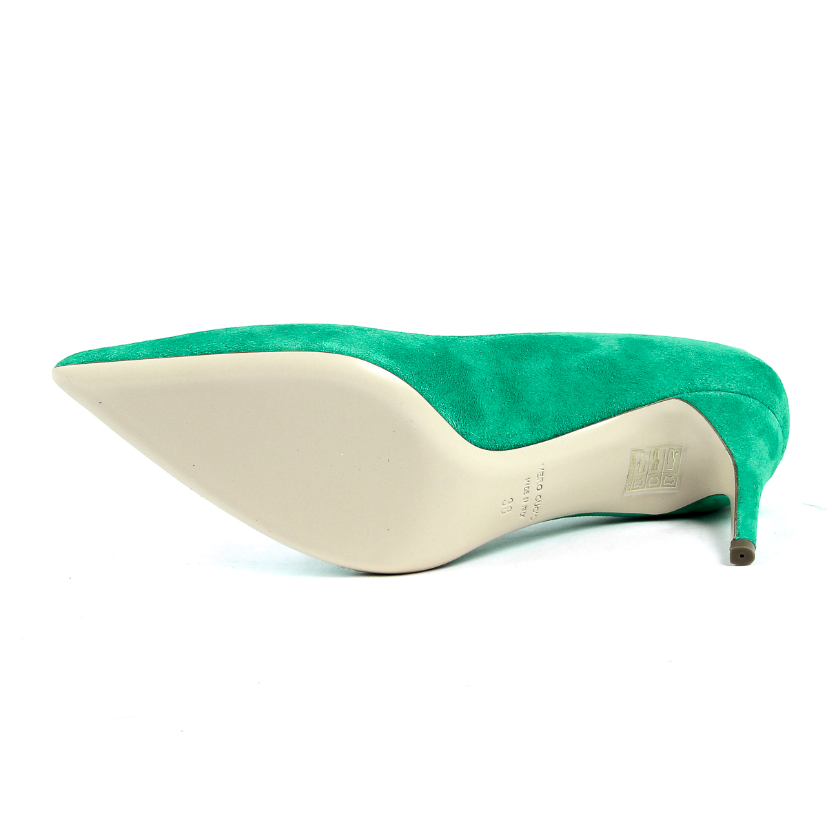 Andrew Charles Scarpe da donna con tacco verde CLEO