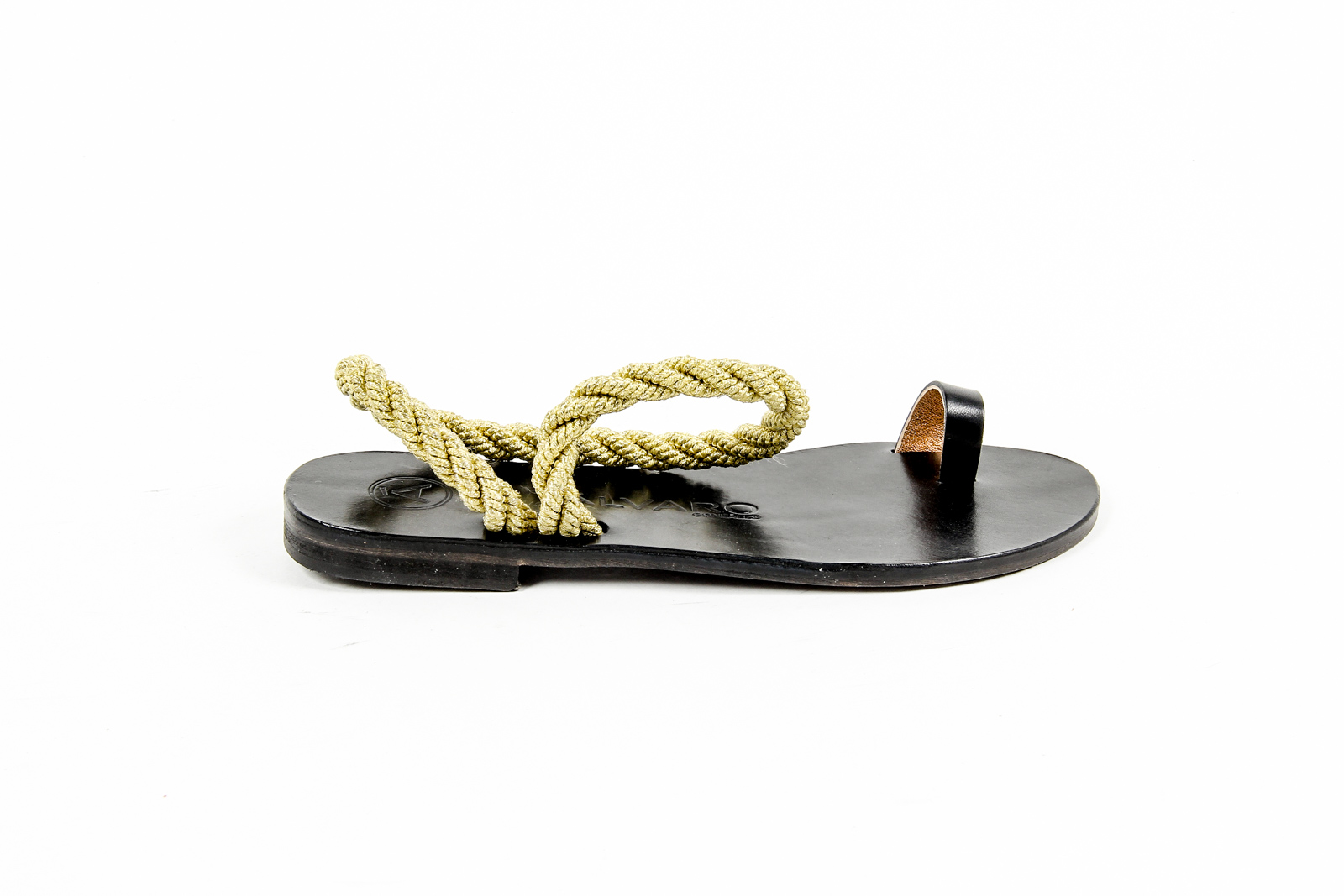 Ã lvaro GonzÃ¡lez Sandalo basso da donna ANGELA METALLIC ROPE NERO ORO