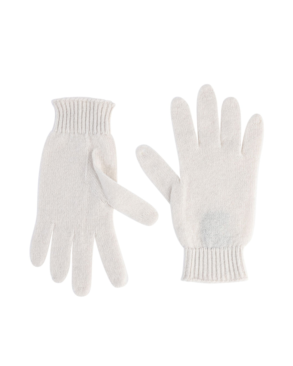 Guanti corti da donna in cashmere Crown of Edinburgh COE 001 MILK