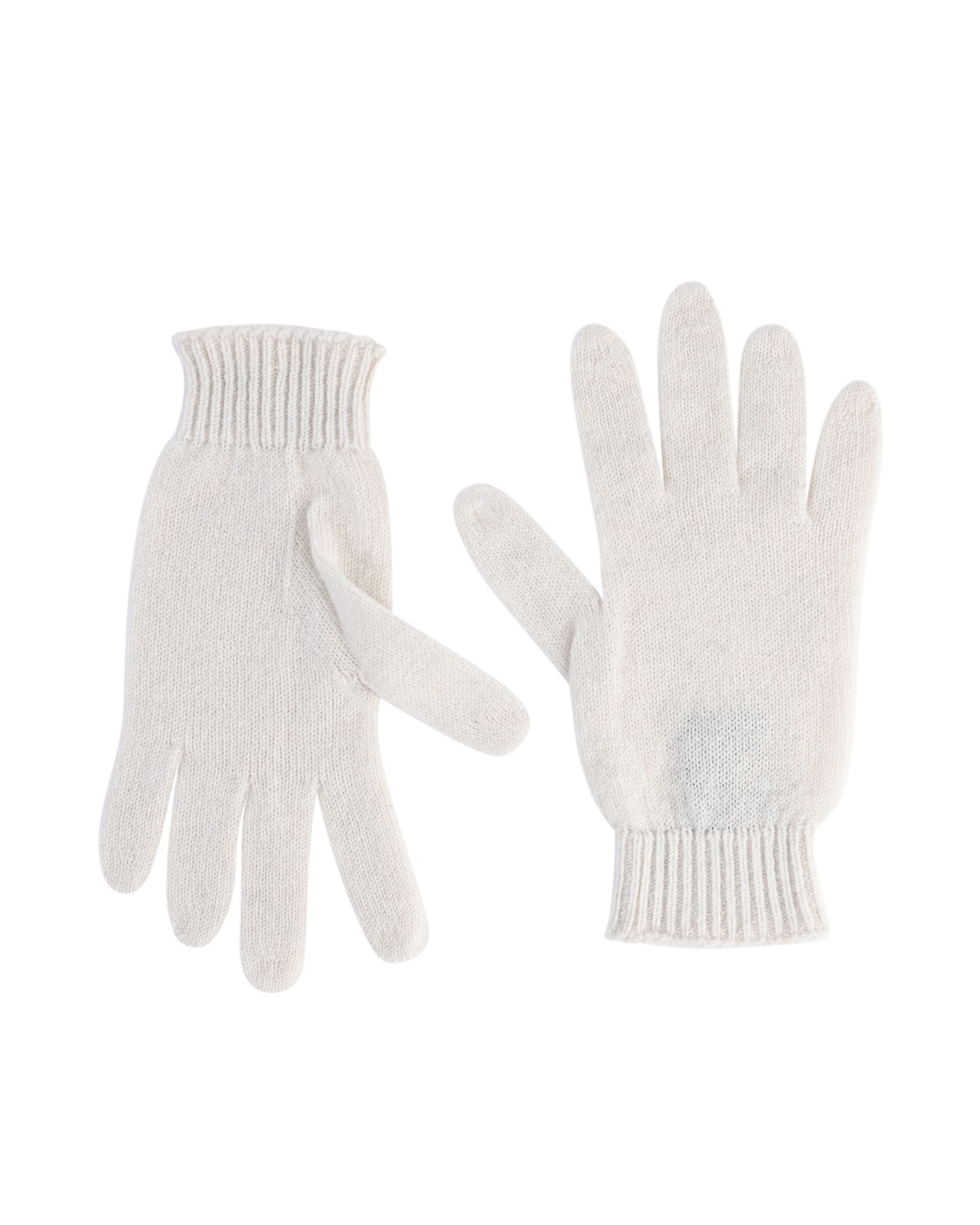 Guanti corti da donna in cashmere Crown of Edinburgh COE 001 MILK