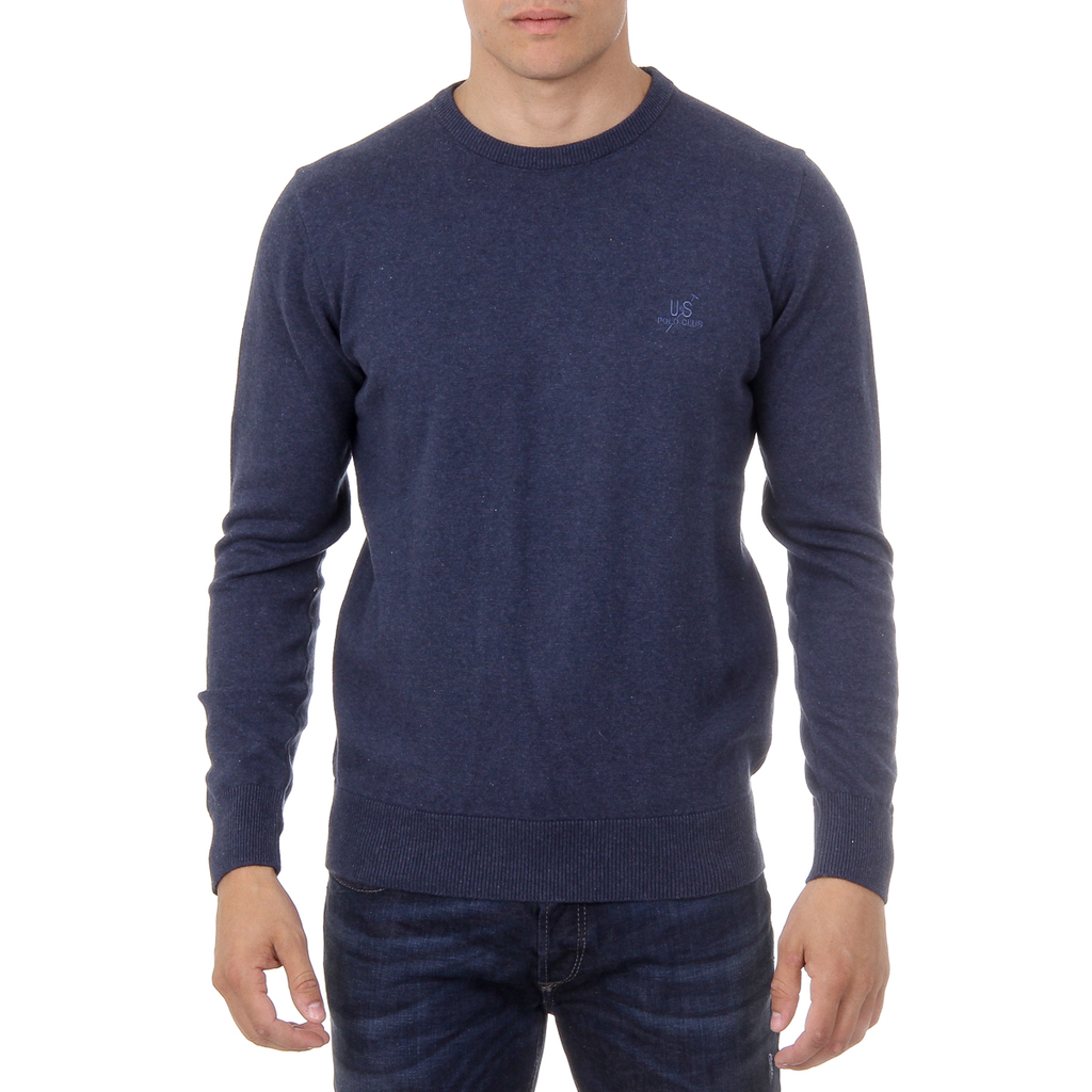 Maglione da uomo Ufford & Suffolk Polo Club a maniche lunghe con scollo rotondo PULLRUS100 BLU SCURO