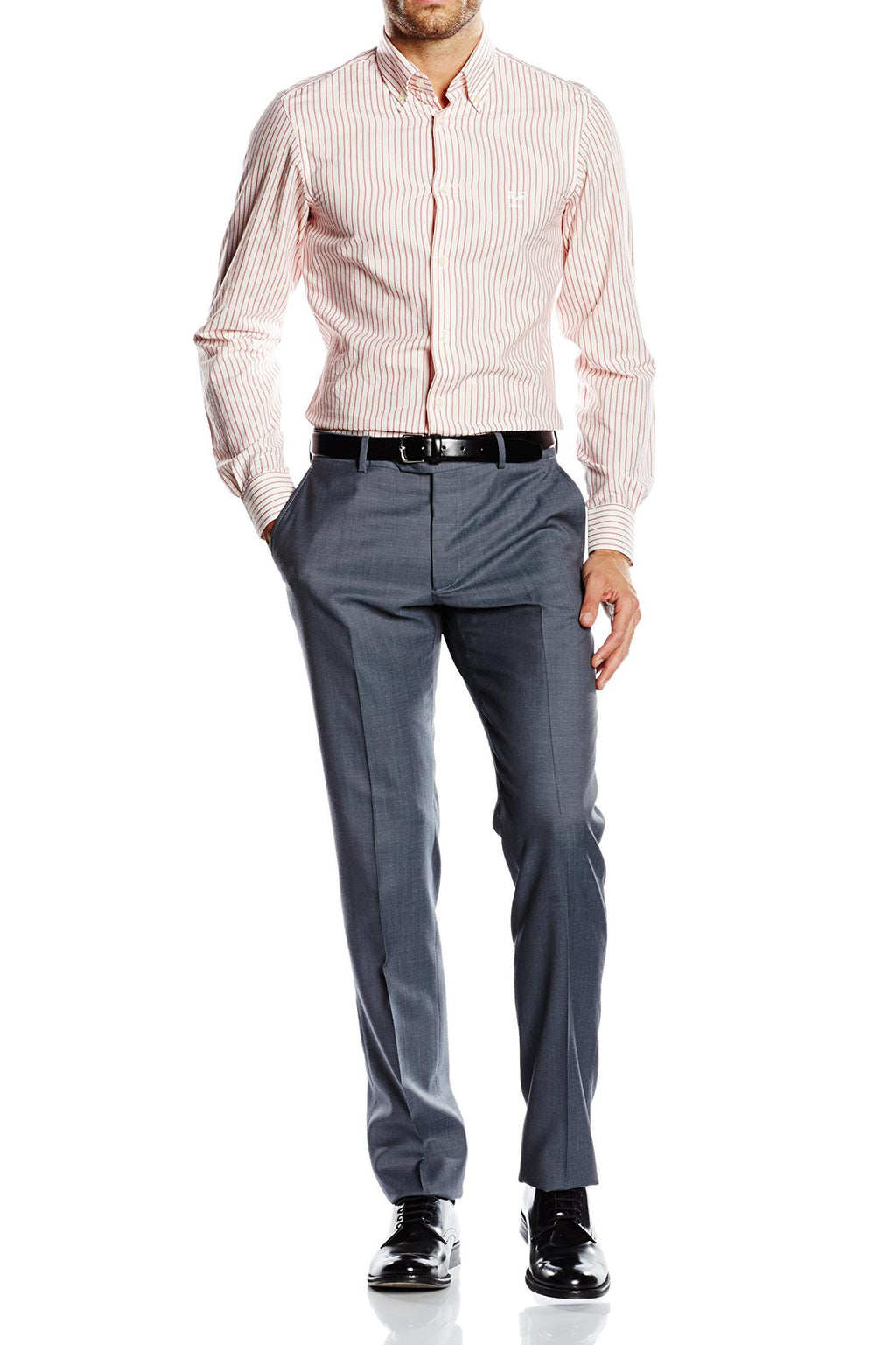 Camicia da uomo slim fit con bottoni e collo alto V 1969 Italia SBD58