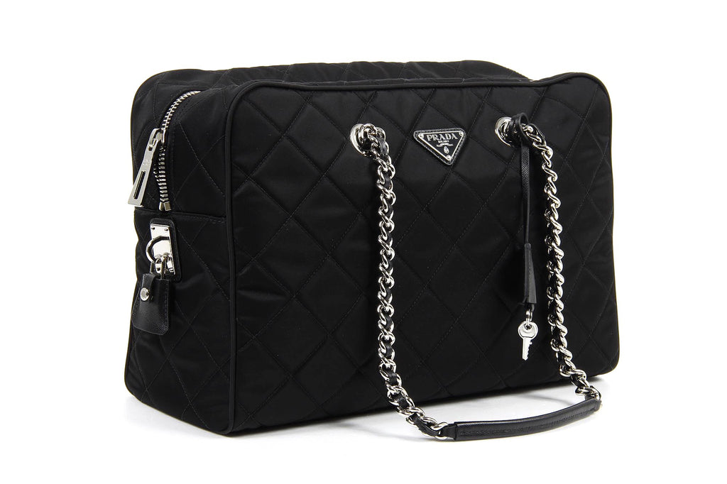 Borsa Prada trapuntata BL0774 Nero Tessuto Impuntu