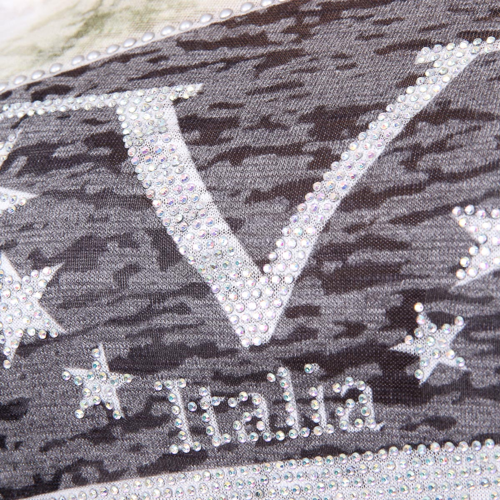 V 1969 Italia T-shirt da donna a maniche corte con scollo a V gialla EMILY