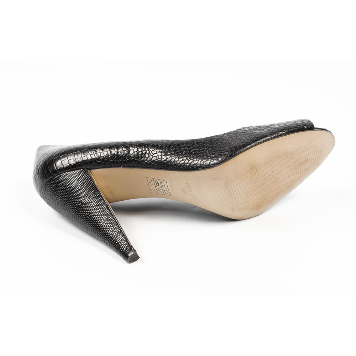 Nine West Scarpe da donna con punta aperta NWHEALTH NERO COCCODRILLO