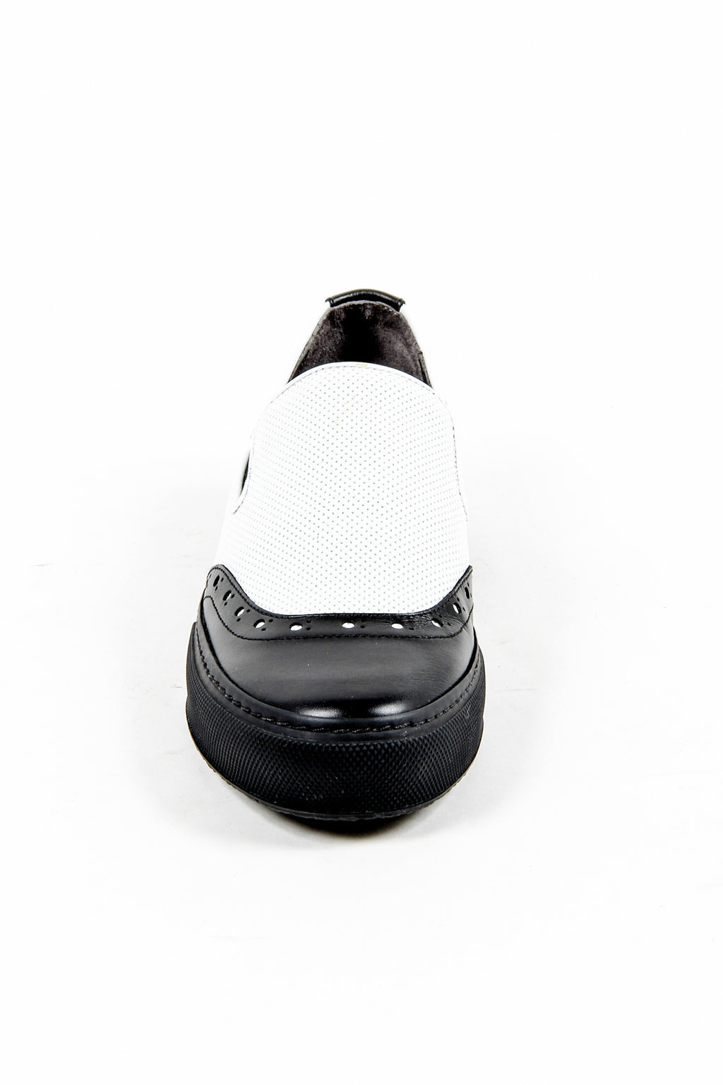 Robert Clergerie Paris Sneaker slip-on da donna TILO02 V LISSE NOIR VL PERFO BLANCO