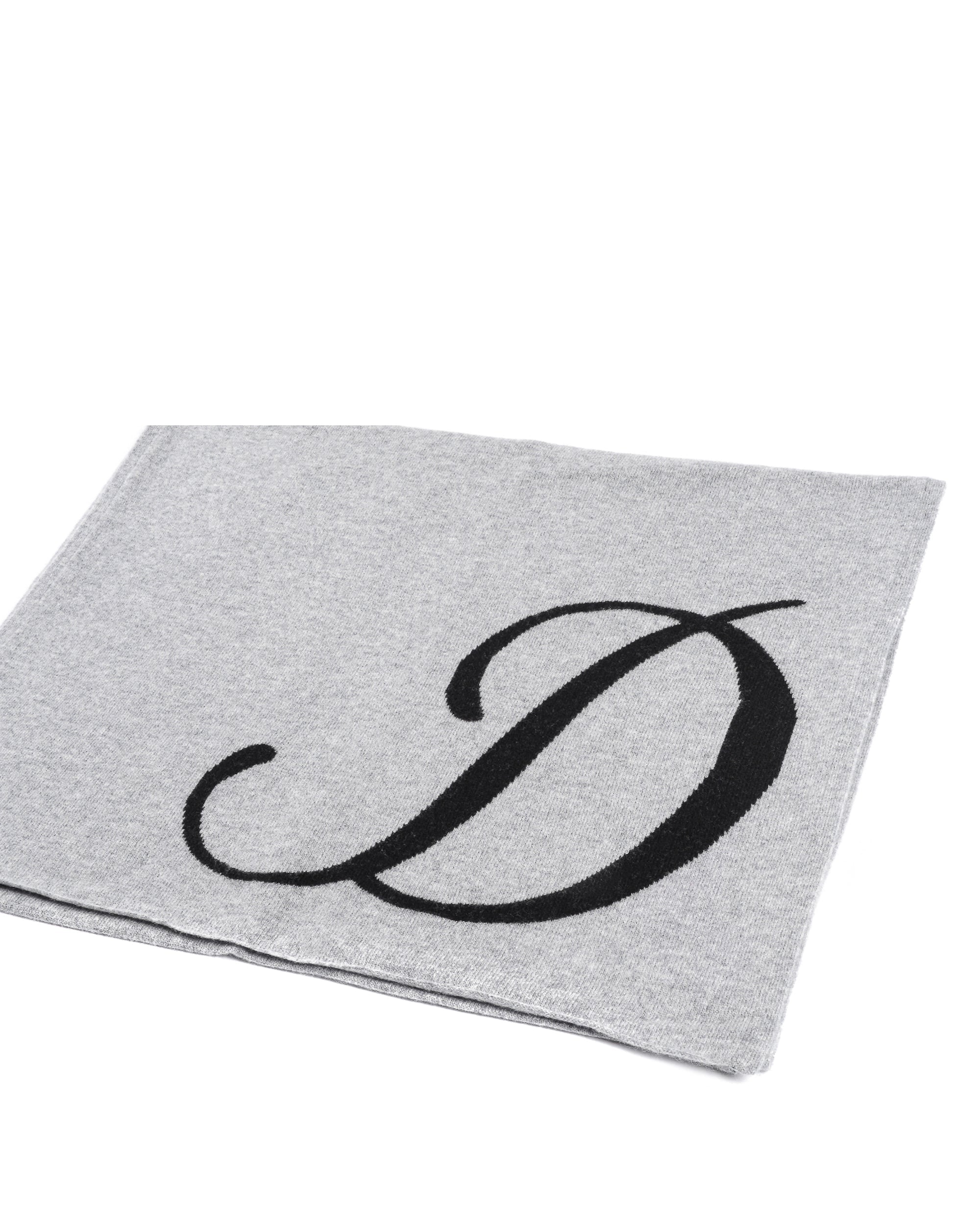 Sciarpa in cashmere con monogramma - Grigio