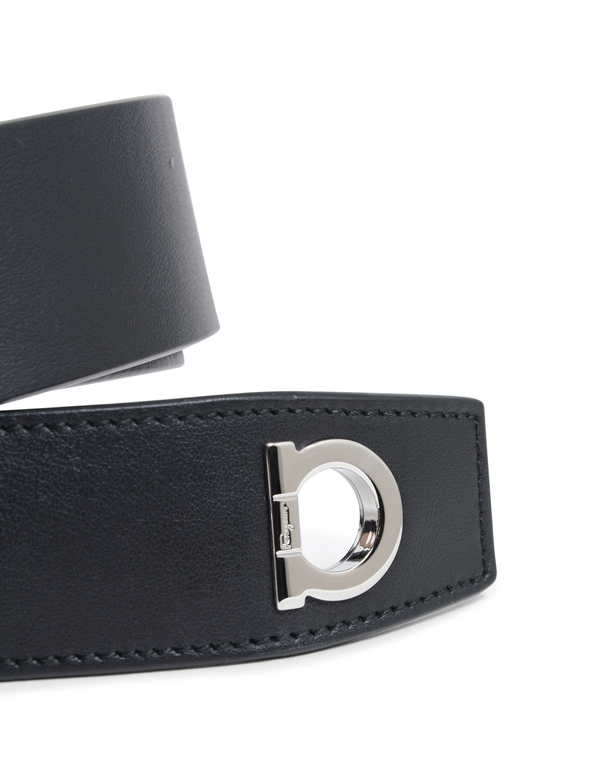 Salvatore Ferragamo Cintura regolabile da uomo nera 679951 694934