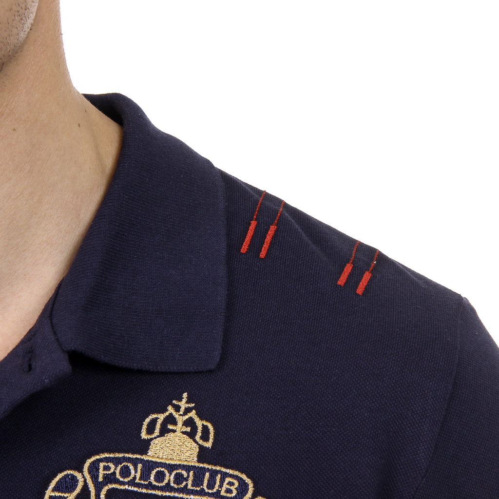 Polo da uomo a maniche corte Ufford & Suffolk Polo Club US008 BLU NAVY