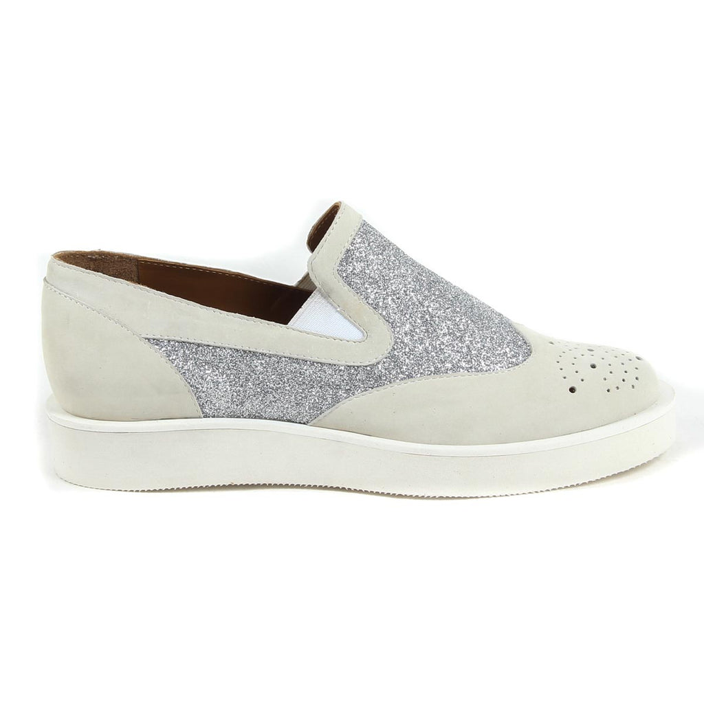 V 1969 Italia Womens Slip On Sneaker 302126 NABUK YOMO MILKY GLIT ARG