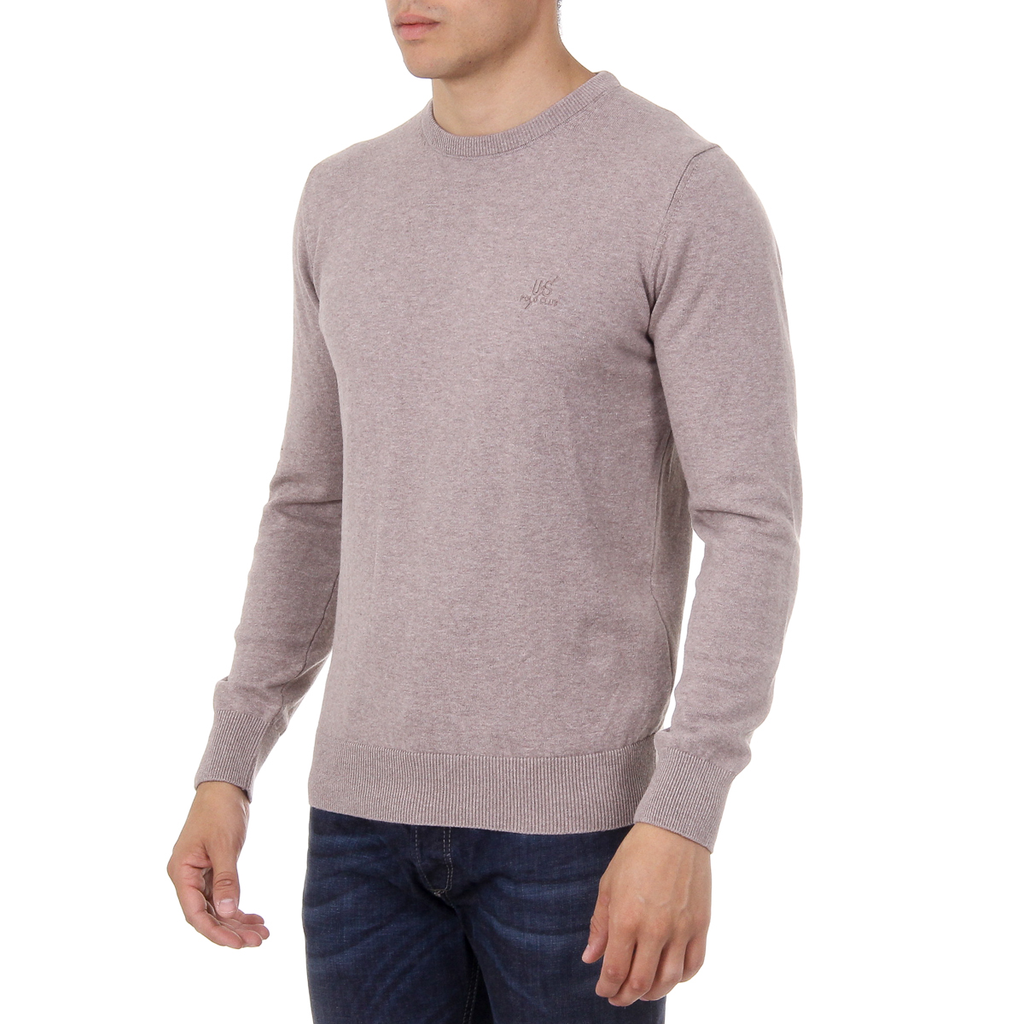 Maglione da uomo Ufford & Suffolk Polo Club a maniche lunghe con scollo rotondo PULLRUS100 VISON
