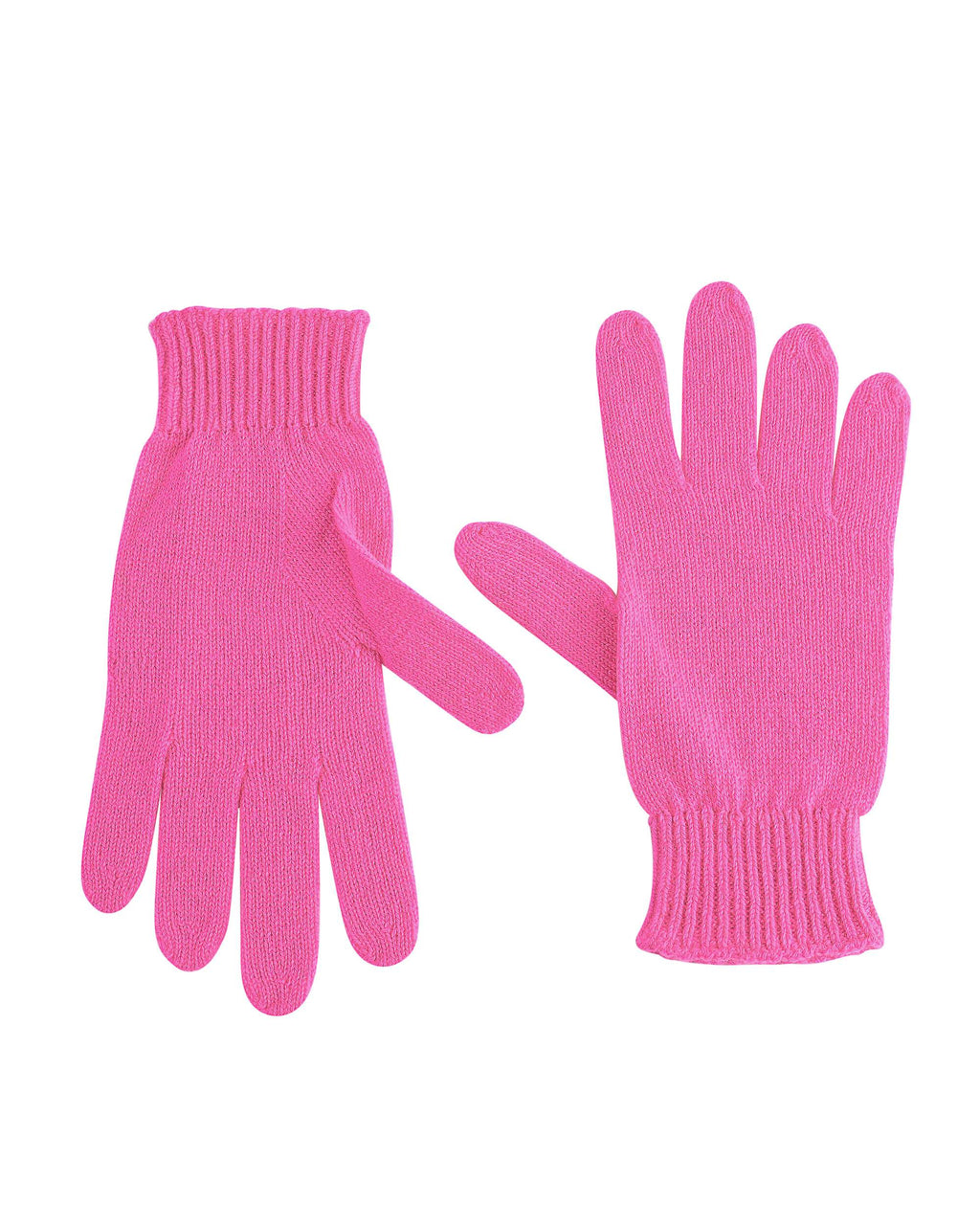 Guanti corti da donna in cashmere Crown of Edinburgh COE 001 ROSA FLUO