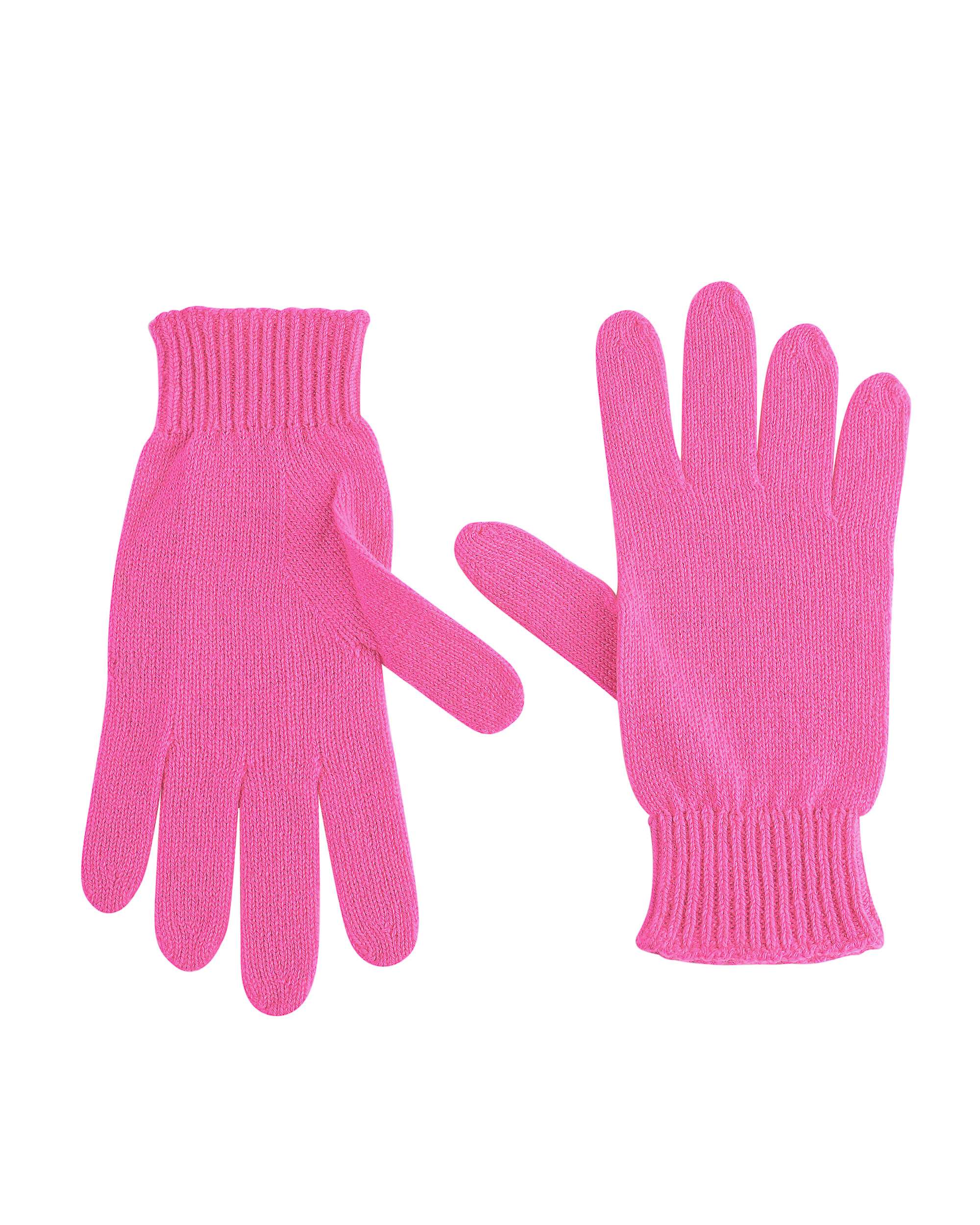 Guanti corti da donna in cashmere Crown of Edinburgh COE 001 ROSA FLUO
