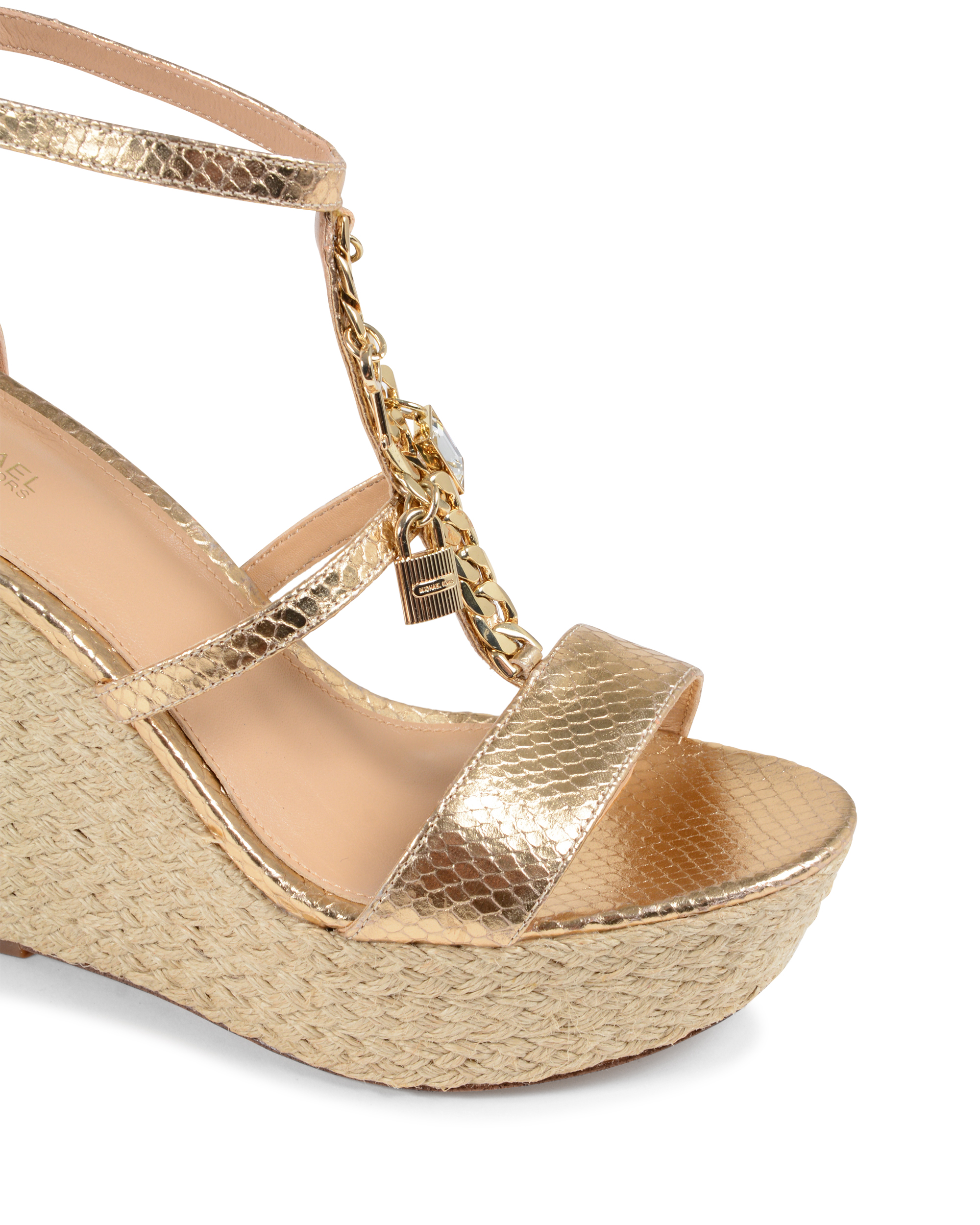 Sandalo con zeppa da donna Michael Kors oro SUKI