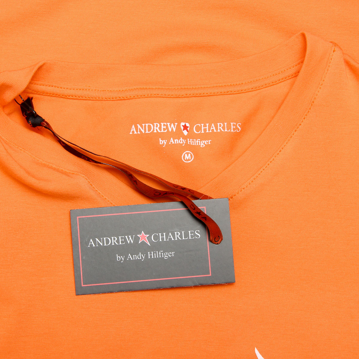 Andrew Charles Maglietta da uomo a maniche corte con scollo a V arancione KENAN
