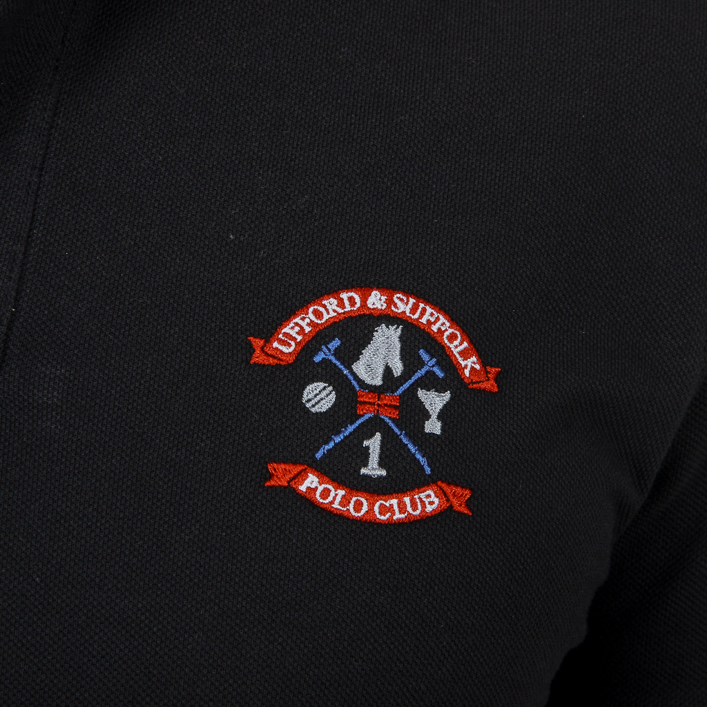 Polo da uomo a maniche corte Ufford & Suffolk Polo Club nera ENIGMA