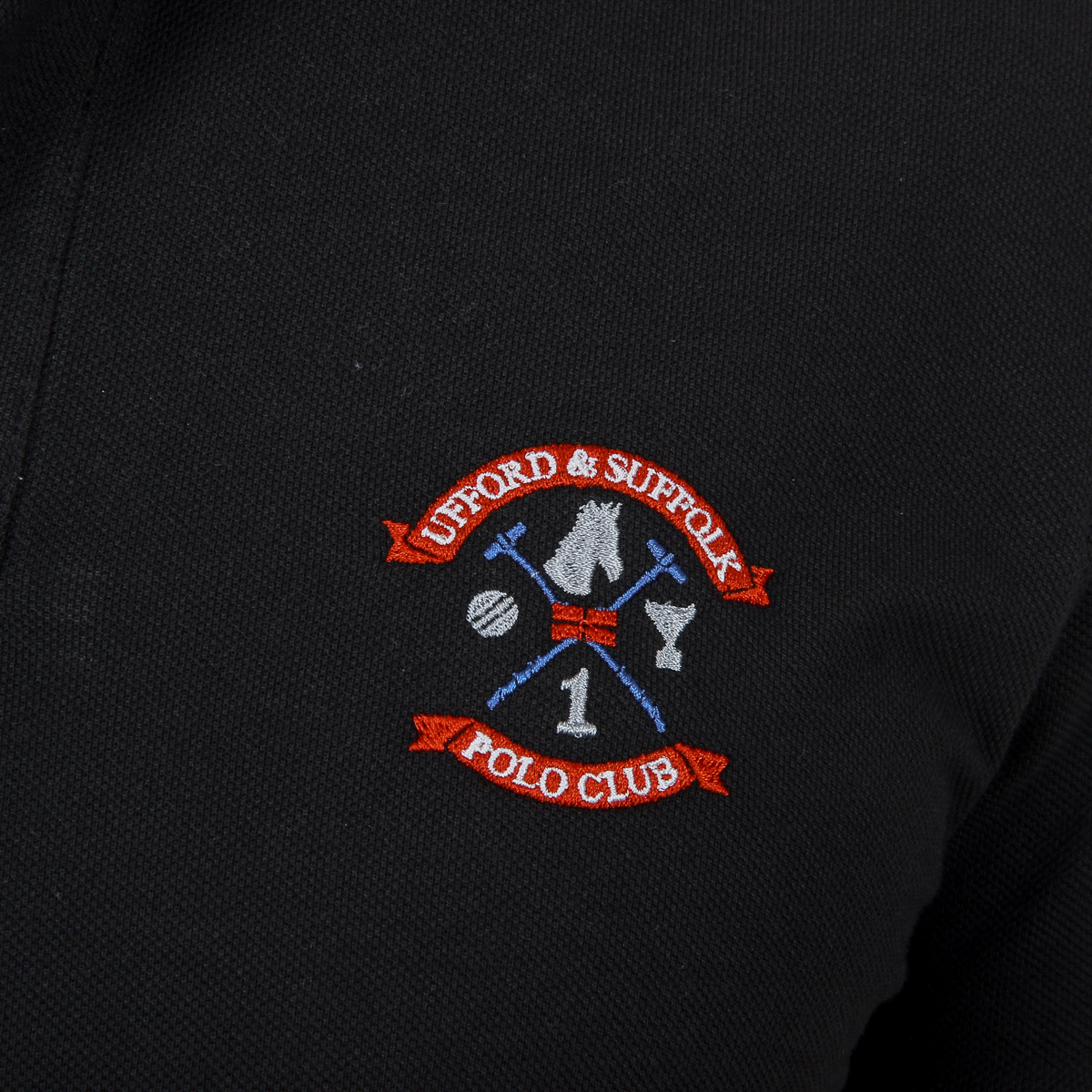 Polo da uomo a maniche corte Ufford & Suffolk Polo Club nera ENIGMA