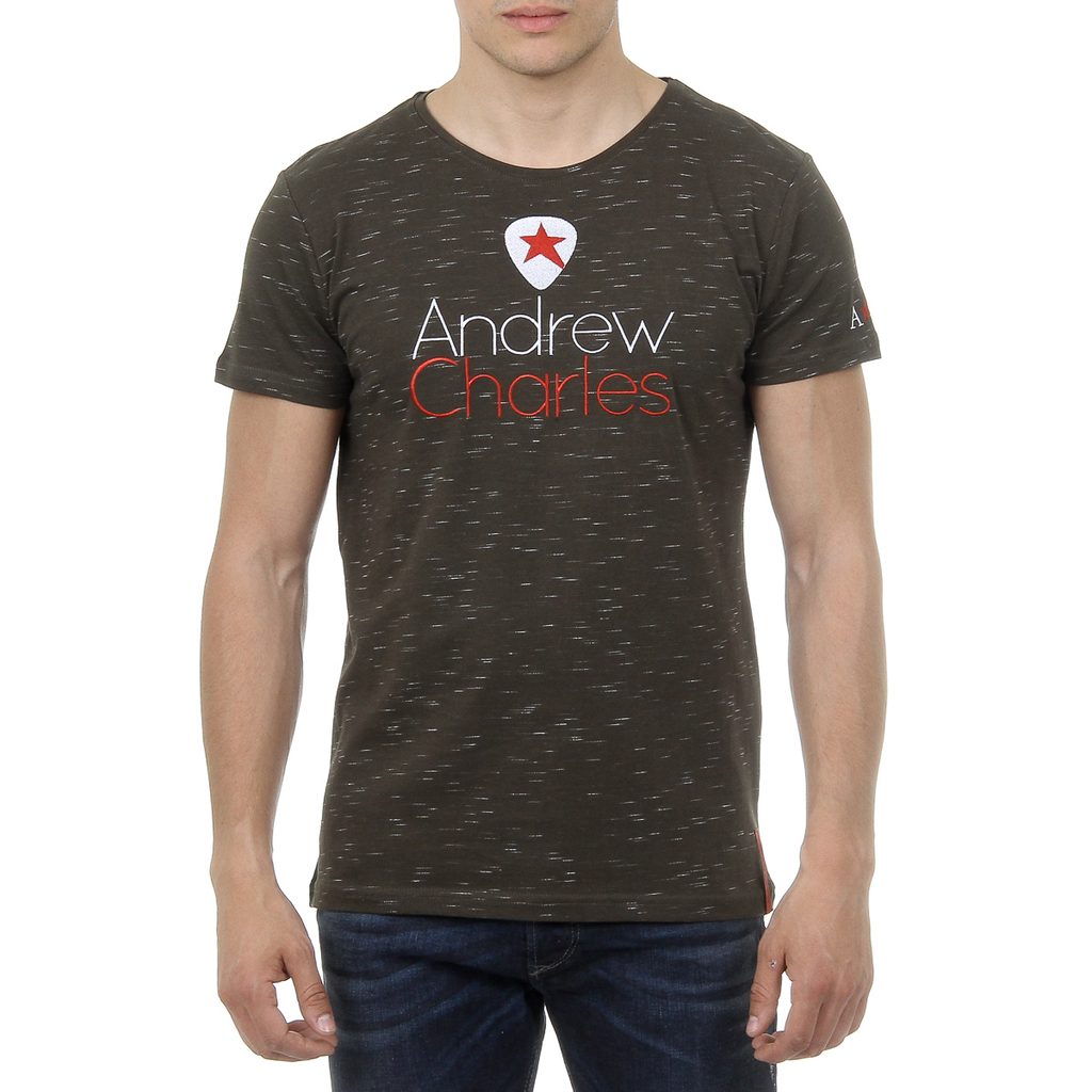 Andrew Charles T-shirt da uomo a maniche corte con scollo rotondo, verde scuro JACK