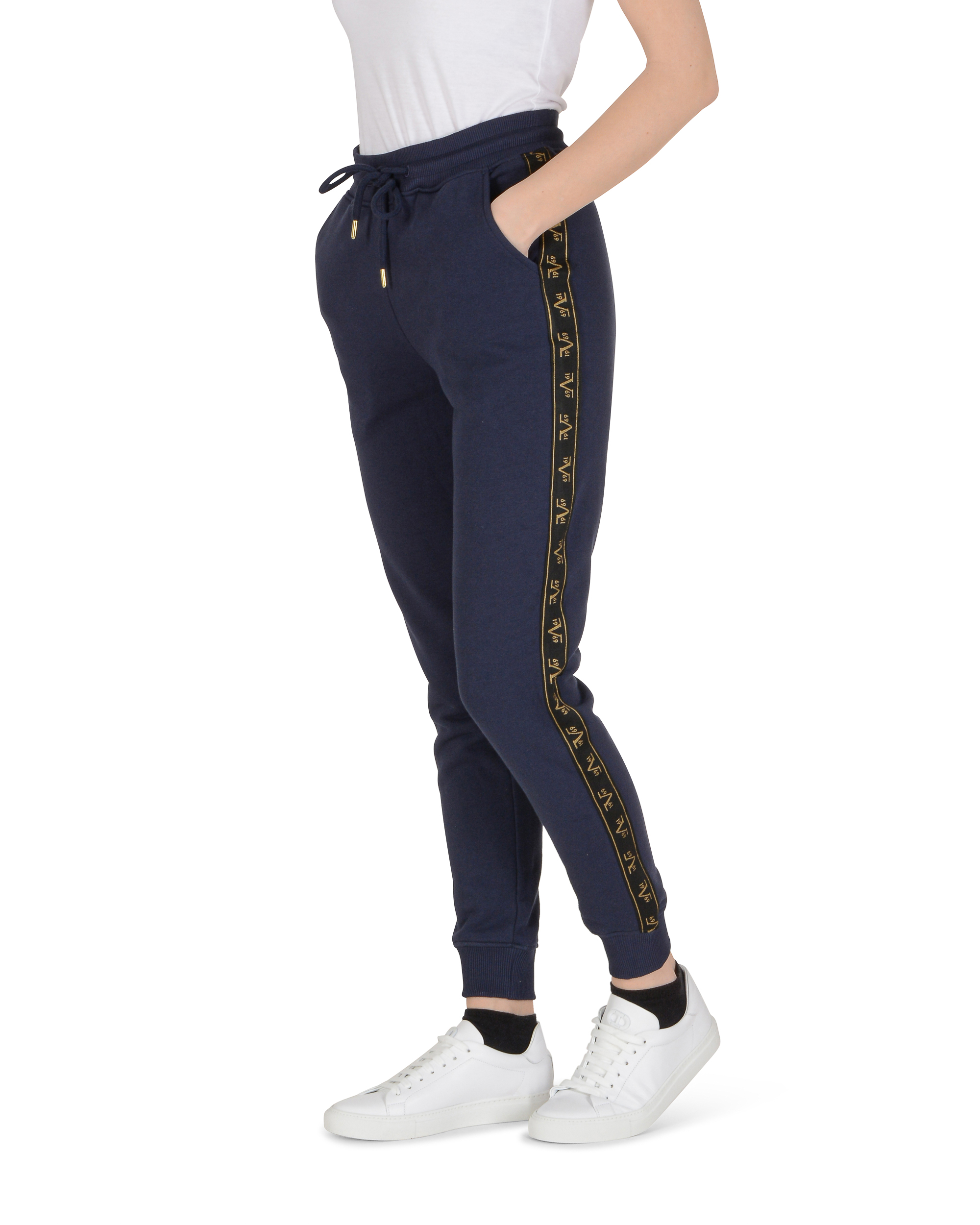 19V69 Italia Pantaloni Donna Blu Navy BIANCA BLU NAVY